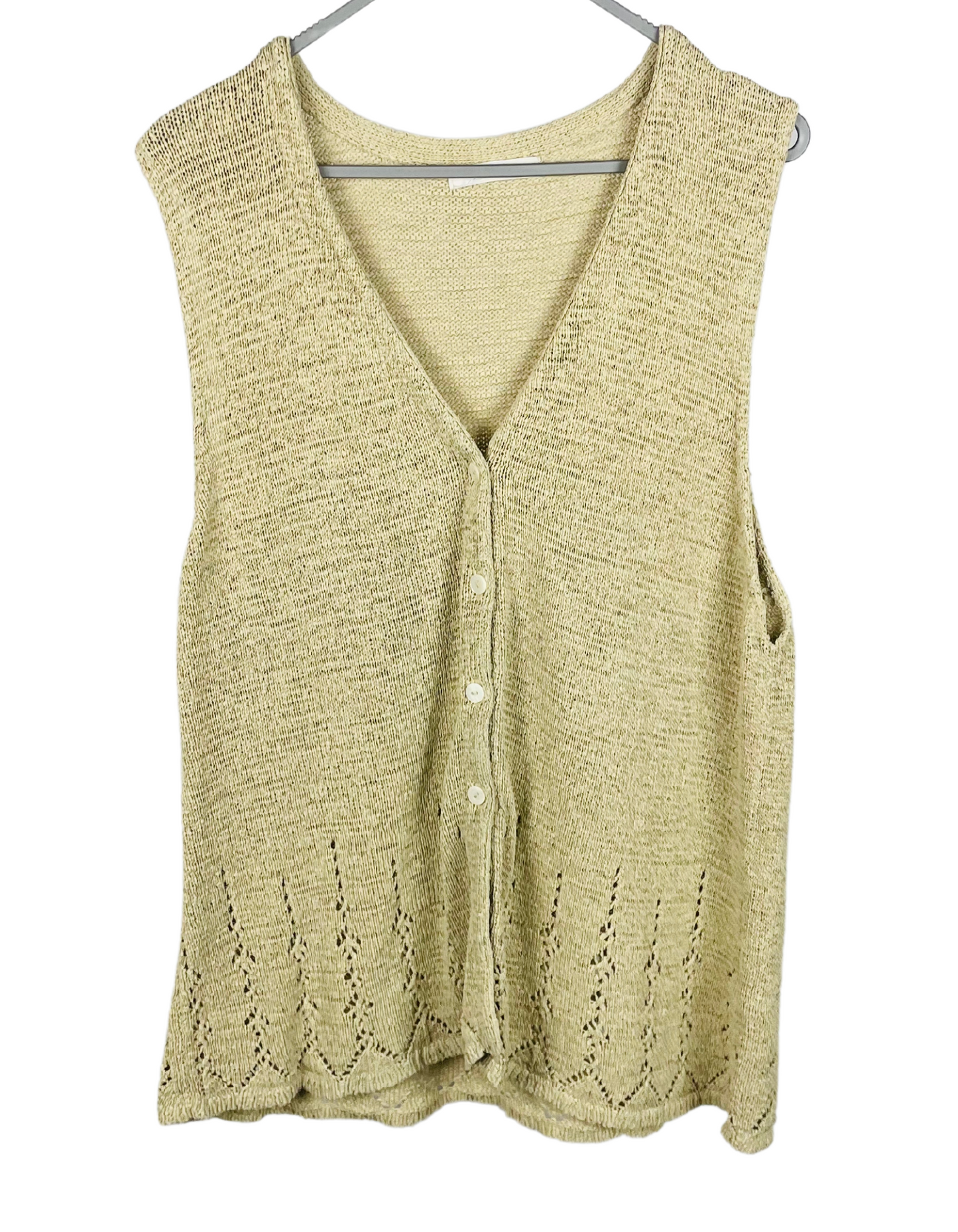 SLEEVELESS KNIT CARDIGAN SIZE 22