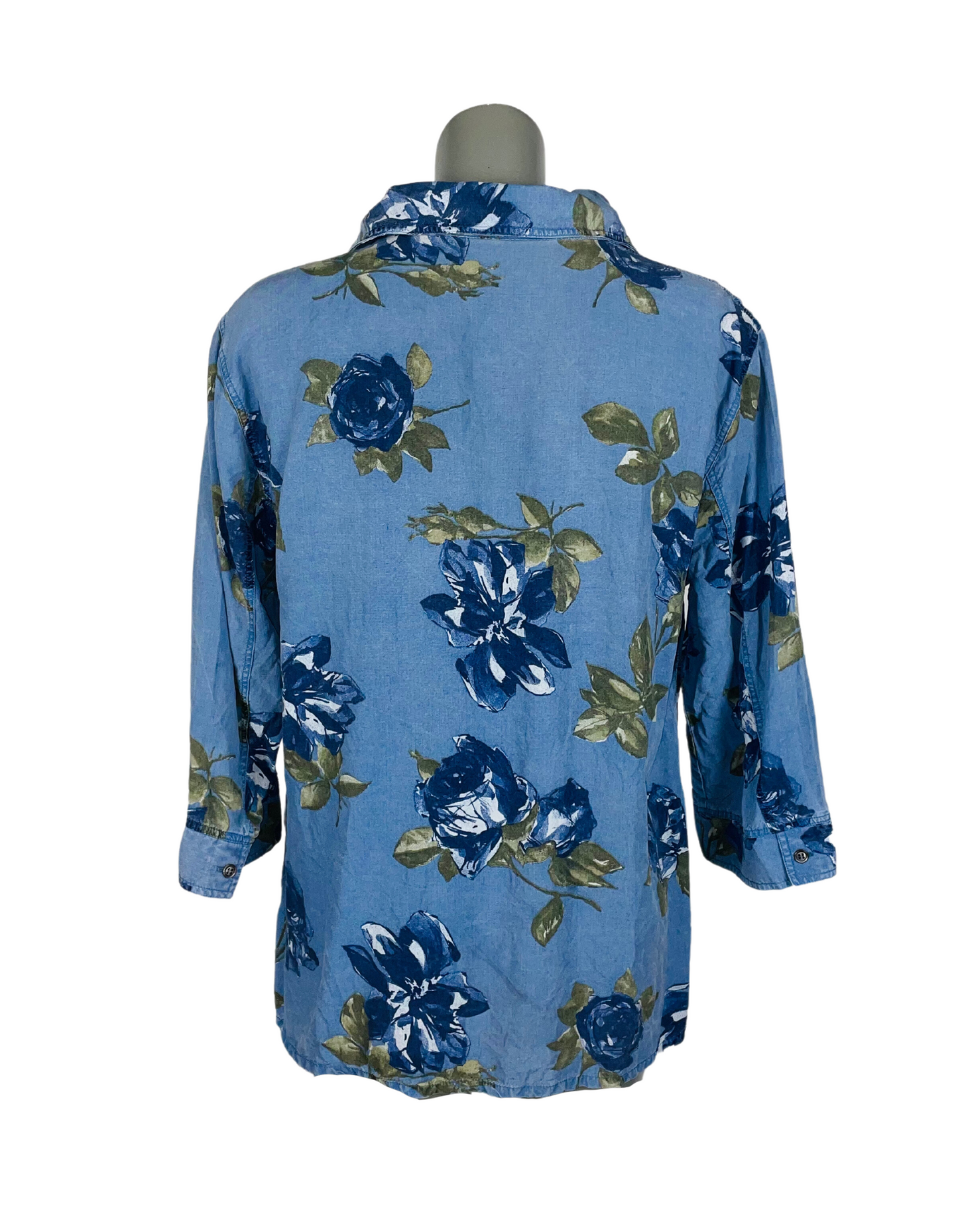 BLUE FLOWER DESIGN SHIRT LARGE