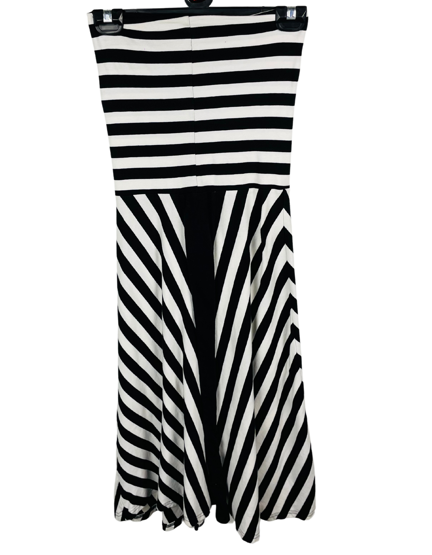 BLACK WHITE STRIPE DRESS SIZE 8