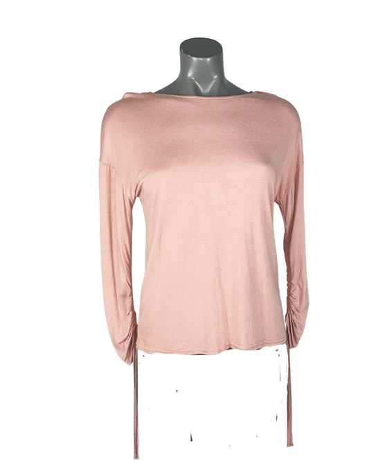 PINK NEW LOOK RUCHED SLEEVE TOP SIZE 10