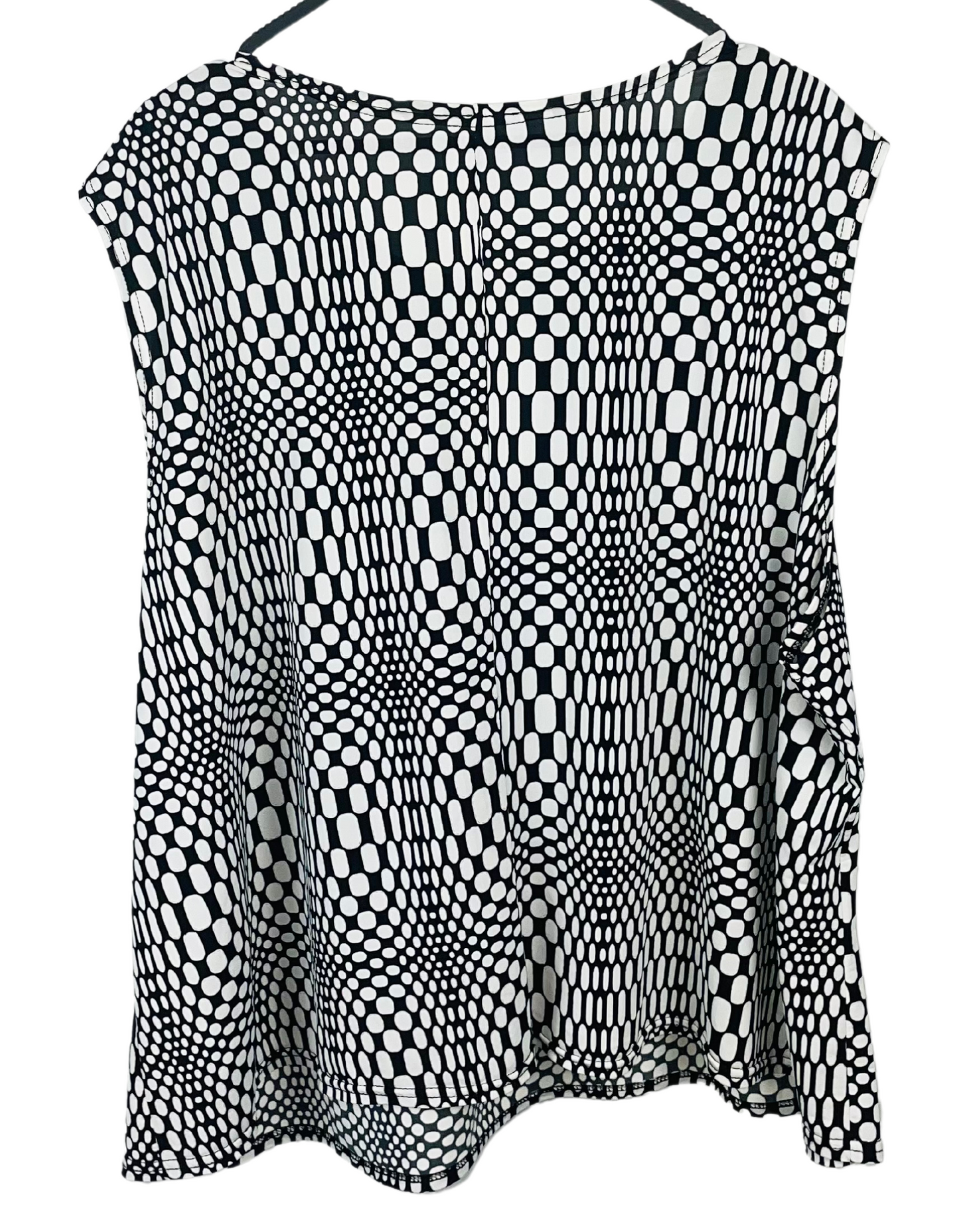 BLACK, WHITE VEST TOP XXL