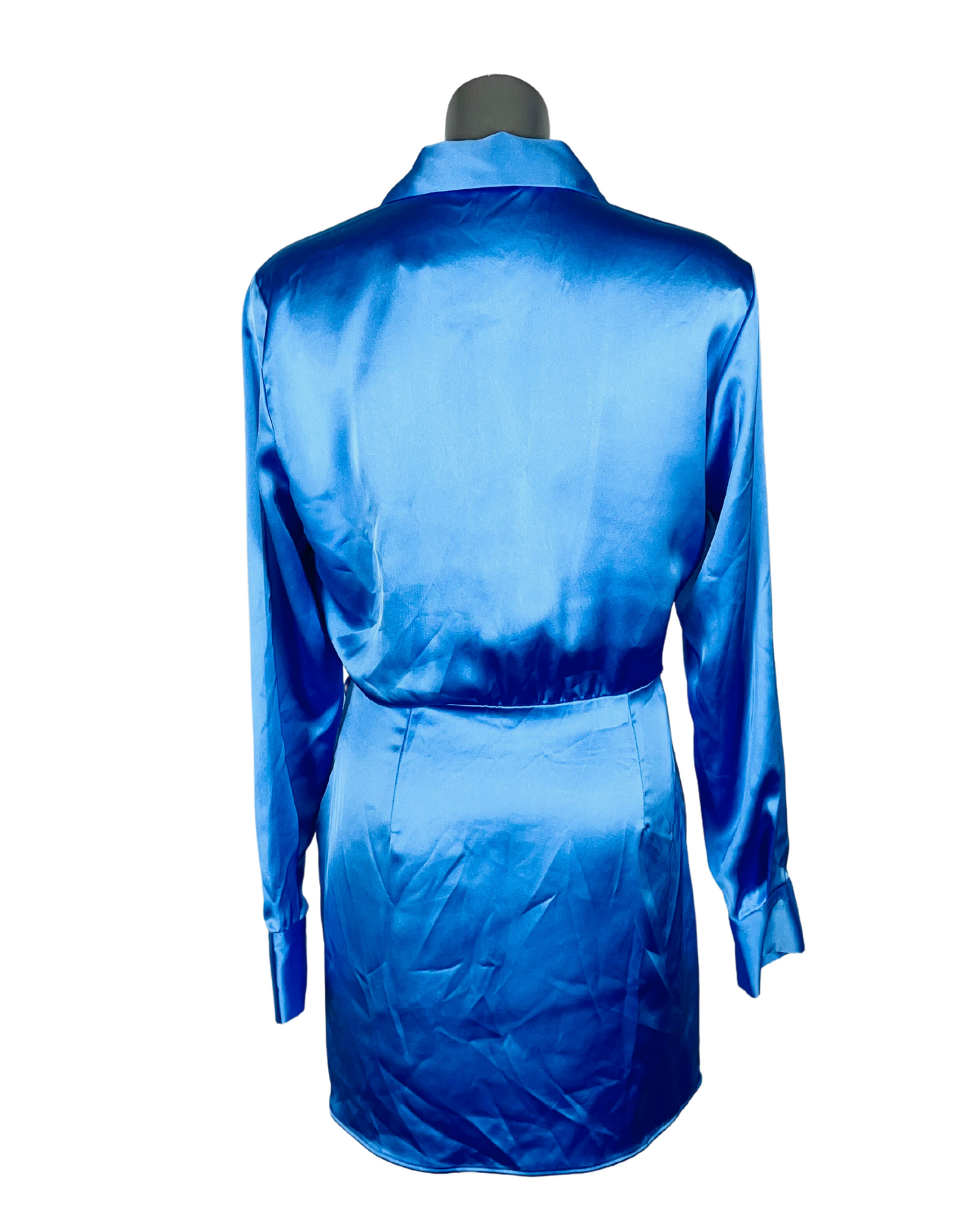 BLUE ZARA SATIN DRESS SMALL