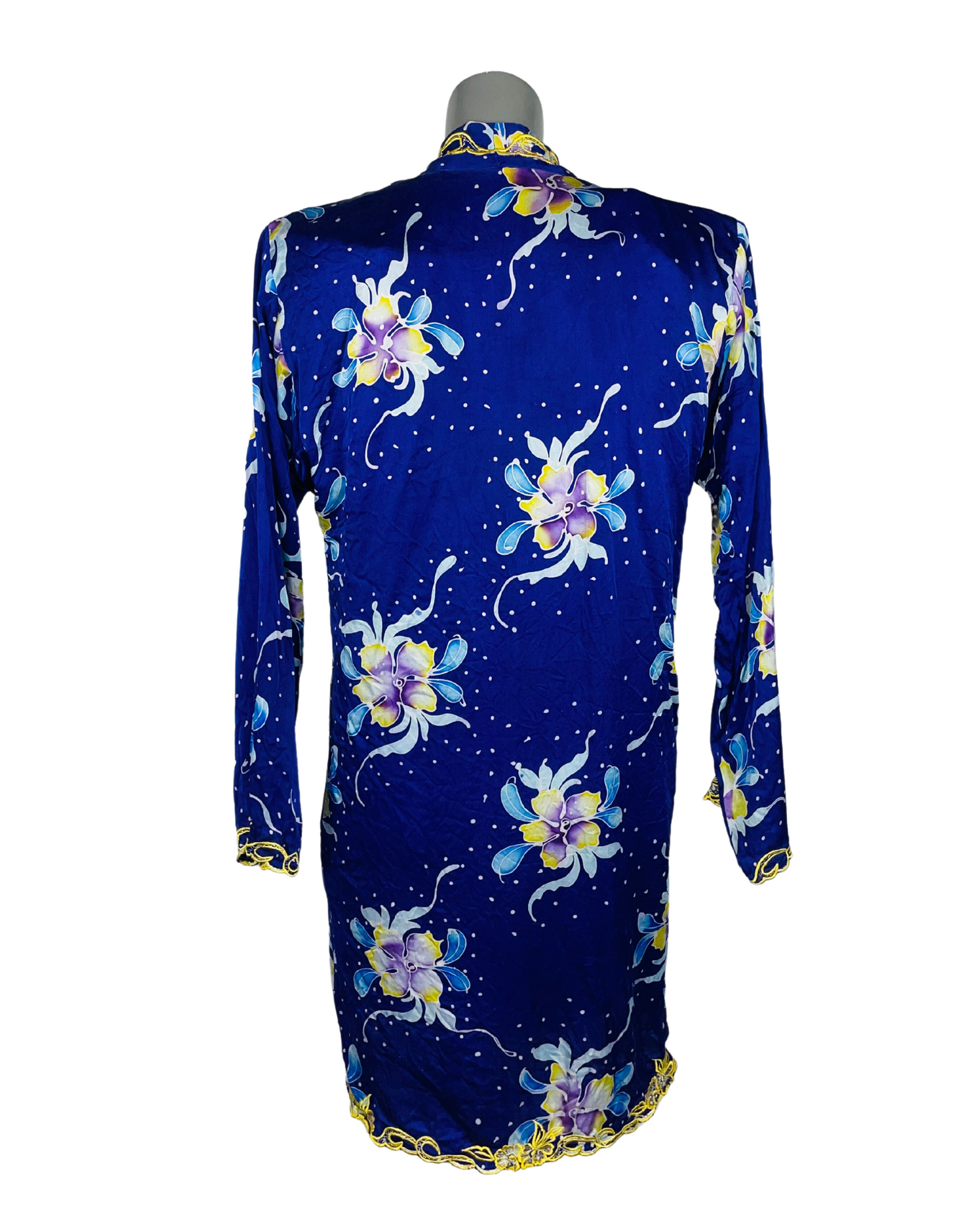 PURPLE FLOWER PATTERN BLOUSE LARGE