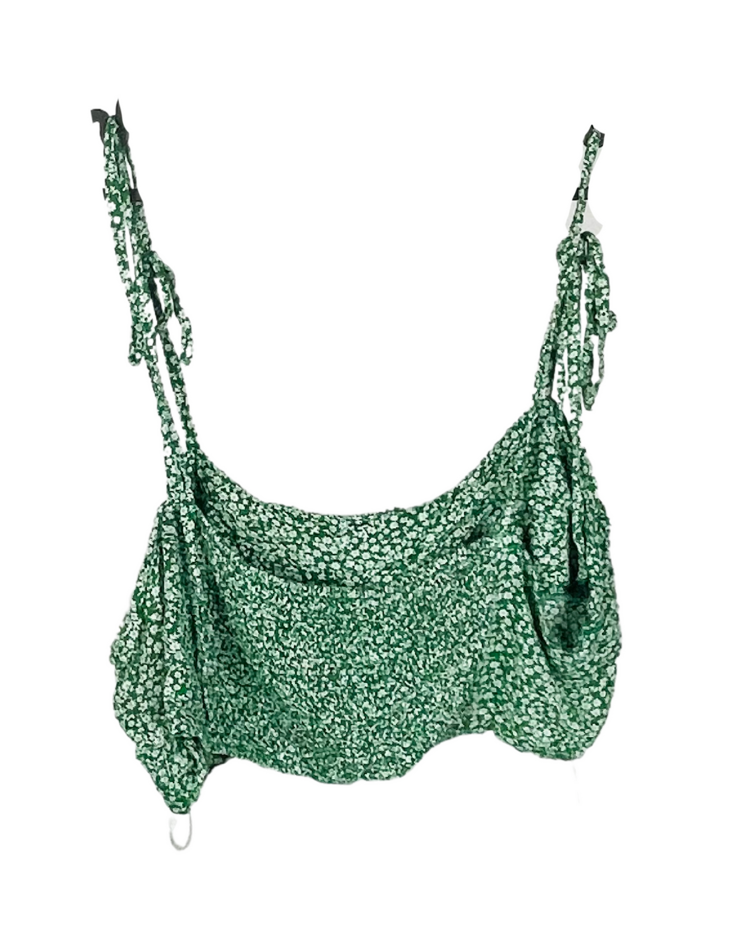 GREEN CROPPED VEST TOP XL
