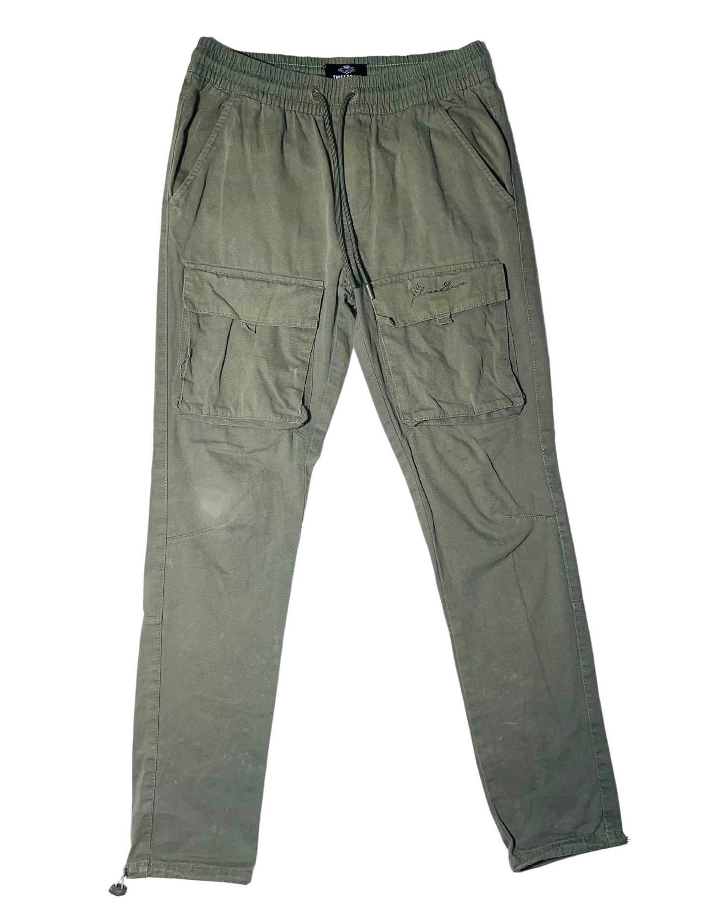 GREEN THREADBARE CARGOS (W30” L30”)