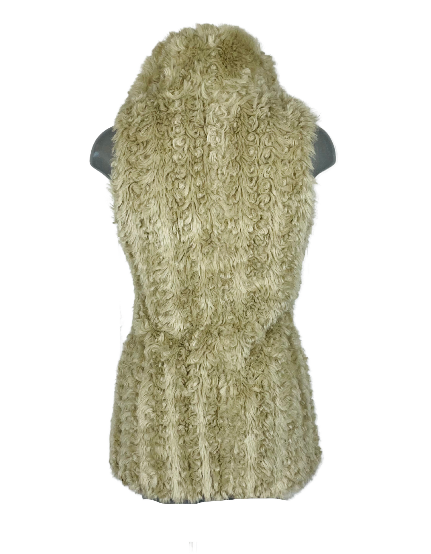 CREAM FAUX FUR GILET SIZE 6