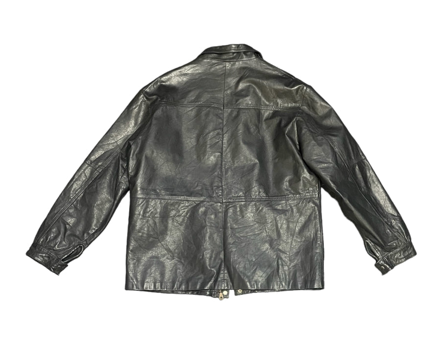 BLACK GENUINE LEATHER JACKET XL