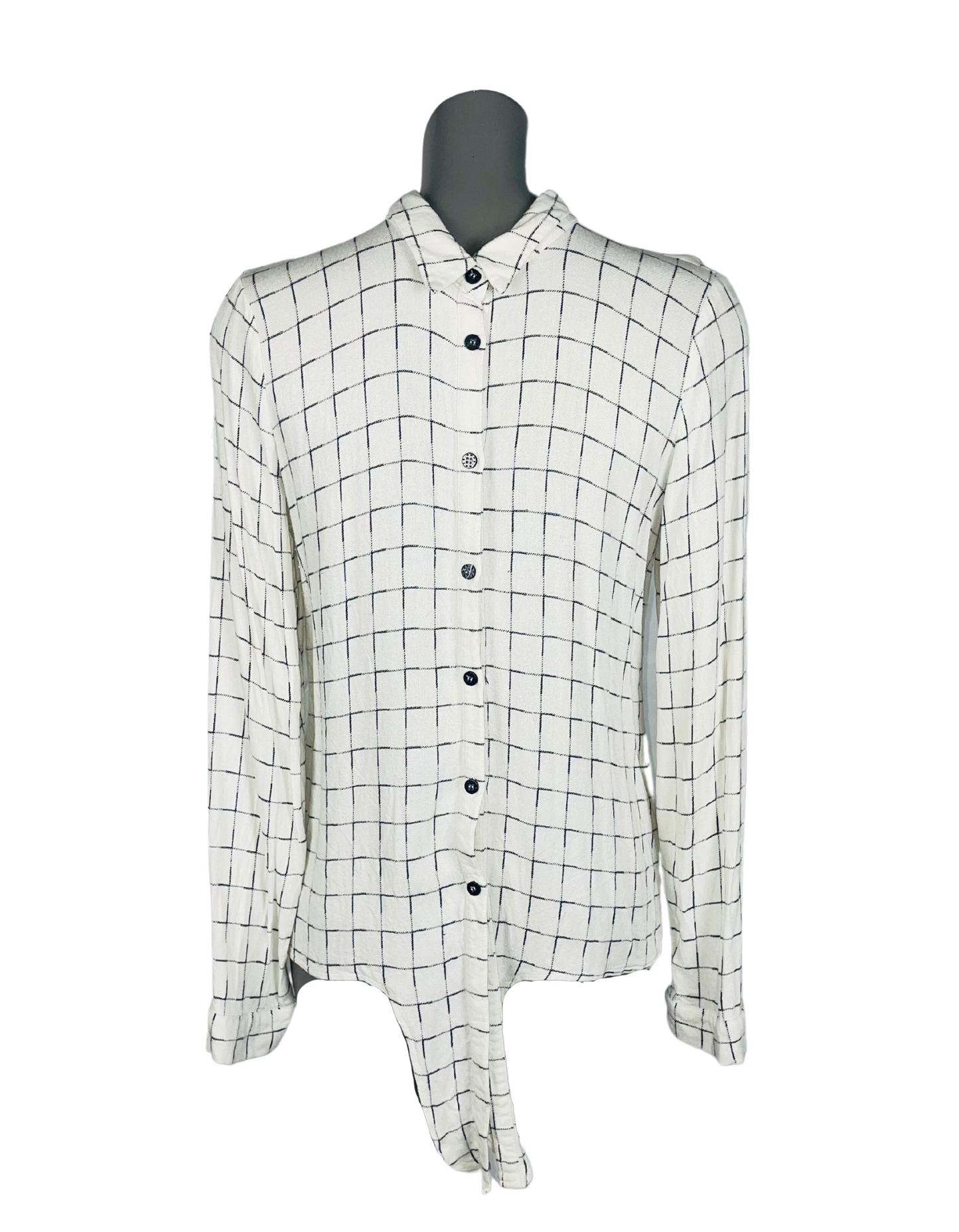 WHITE CHECKERED SHIRT MEDIUM