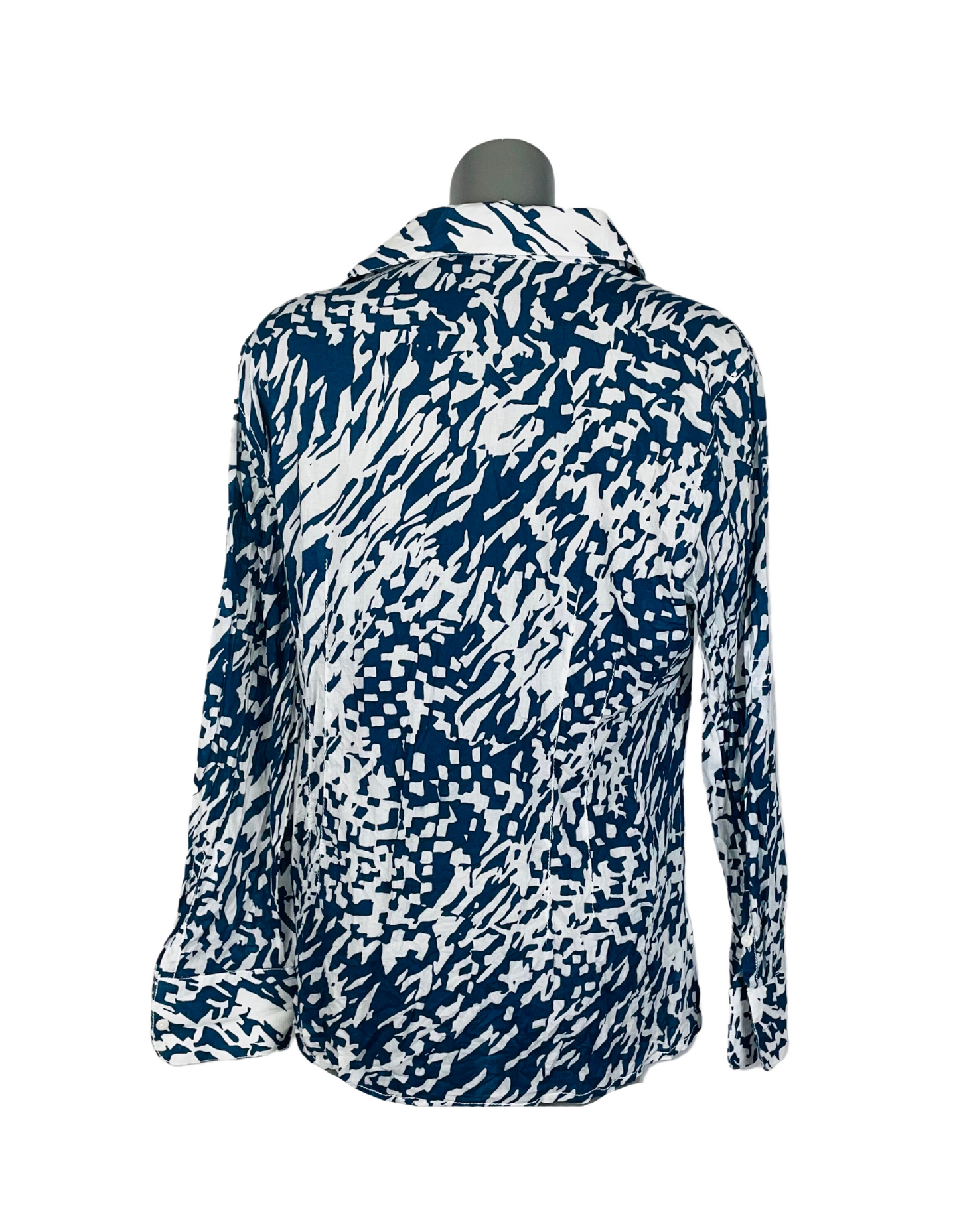 BLUE AND WHITE VERSE BLOUSE XL