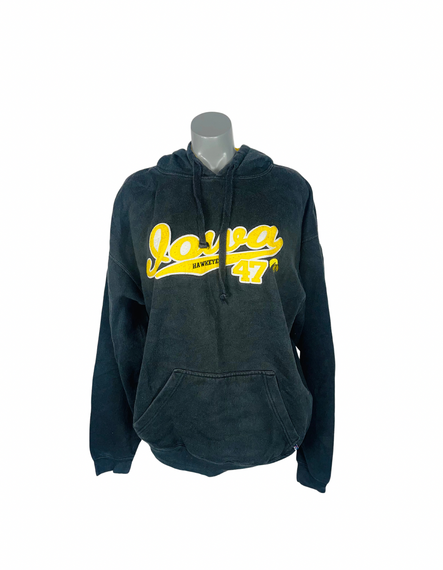 GREY/YELLOW LOGO HOODIE SIZE XL