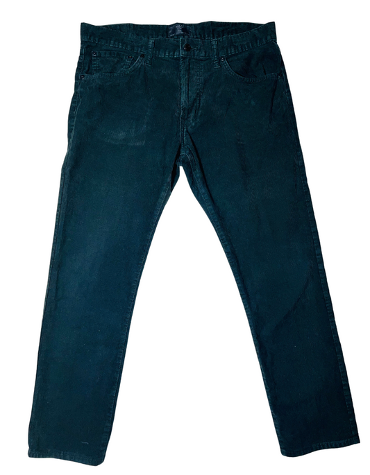 DARK GREEN CORDUROY TROUSERS (W38” L30”)