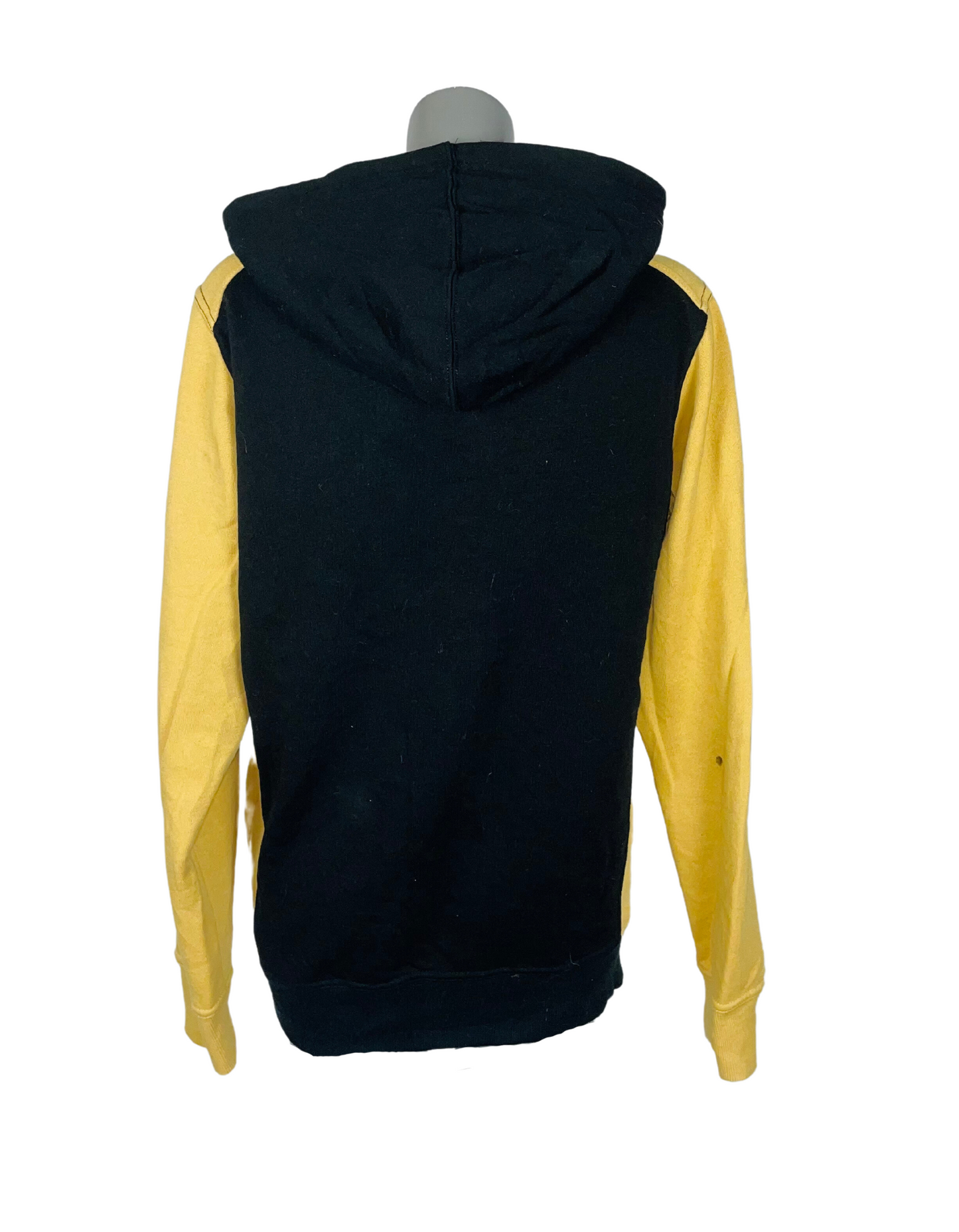 YELLOW AND BLACK HOODED JACKET MEDIUM