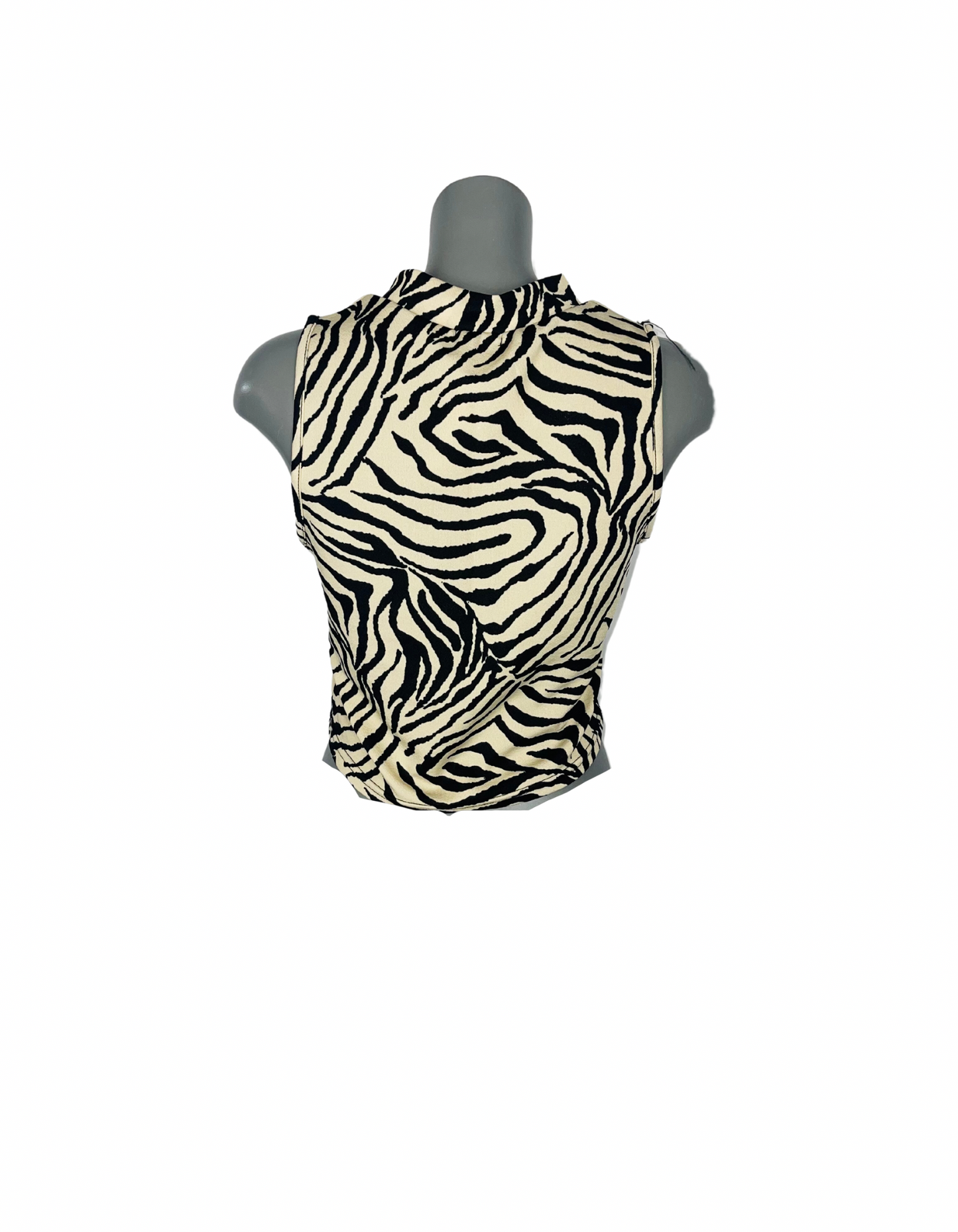 VALLEYGIRL ZEBRA PRINT SLEEVELESS CROP SIZE XL