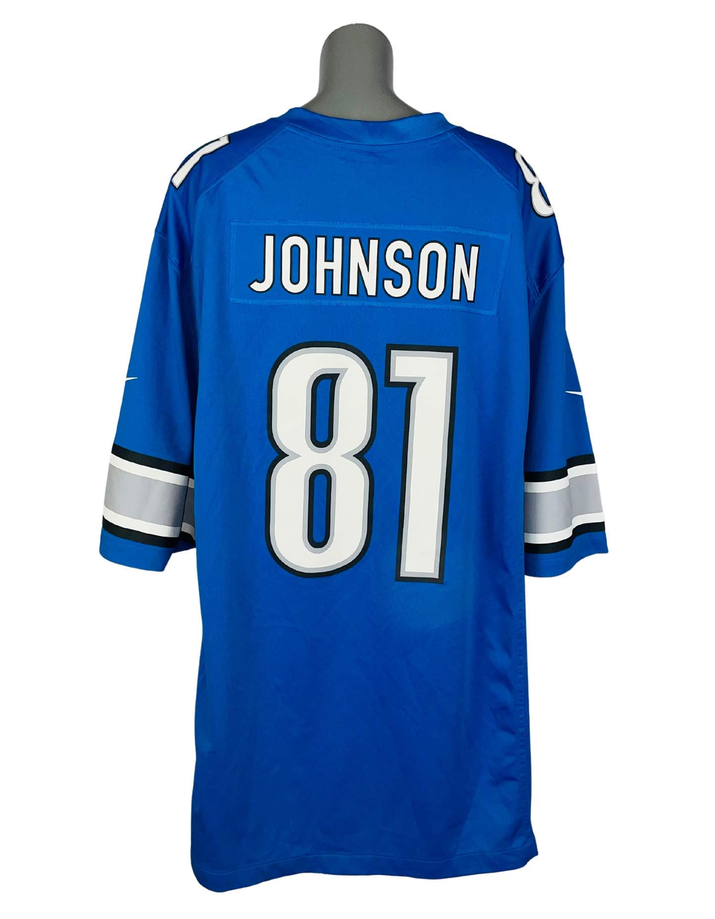 BLUE NIKE NFL LIONS 81 AMERICAN FOOTBALL T-SHIRT 4XL