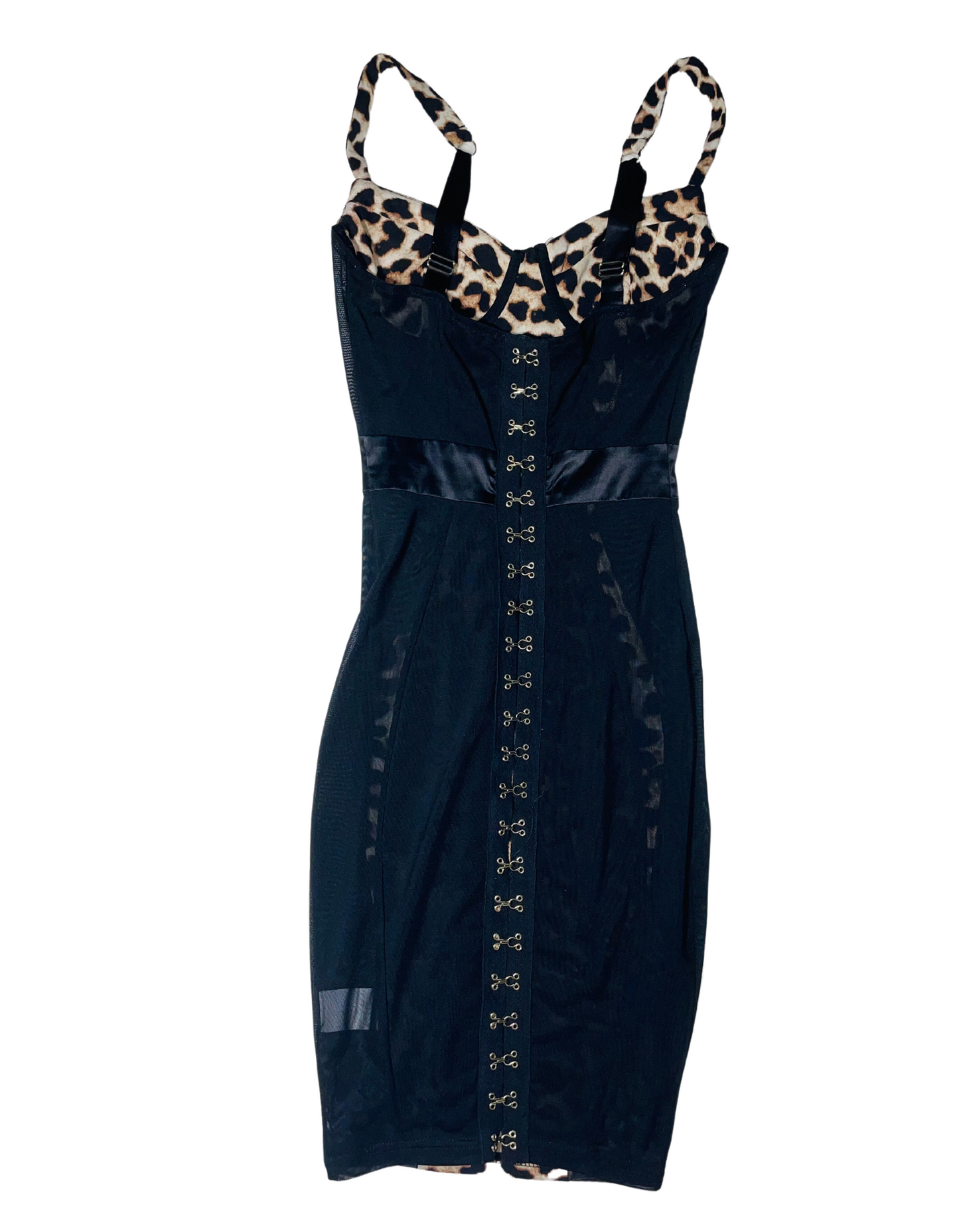 MESH AND ANIMAL PRINT OH POLLY DRESS SIZE 6
