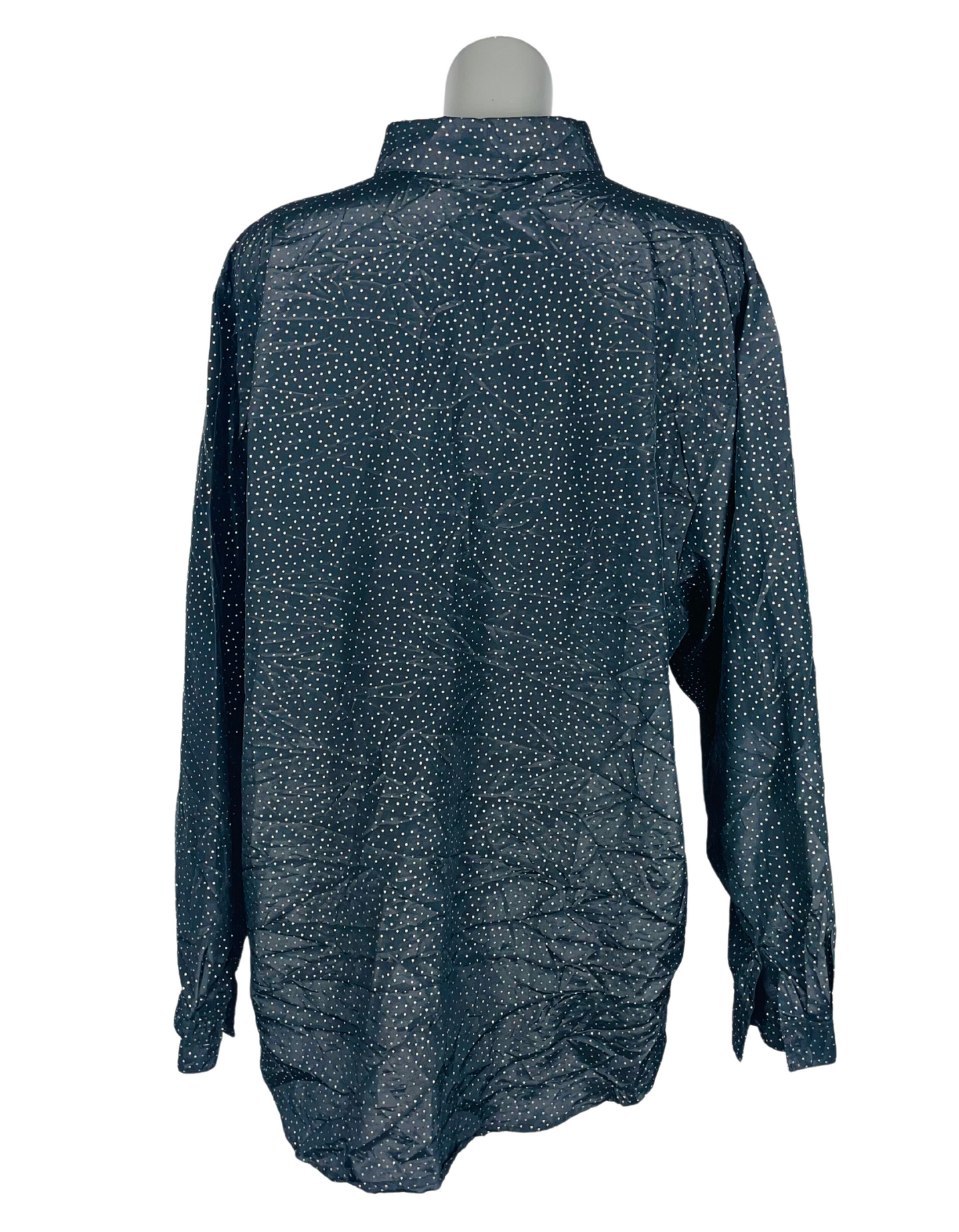 BLACK POLKA DOT PATTERN SHIRT XXL