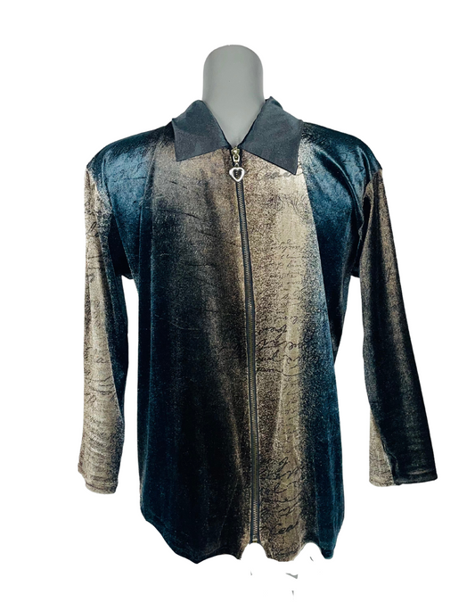 VELVET SHIRT STYLE JACKET LARGE