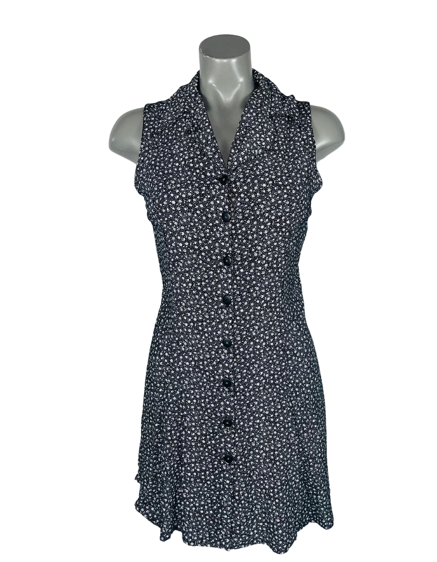 BLACK AND WHITE SHIRT STYLE DRESS SMALL