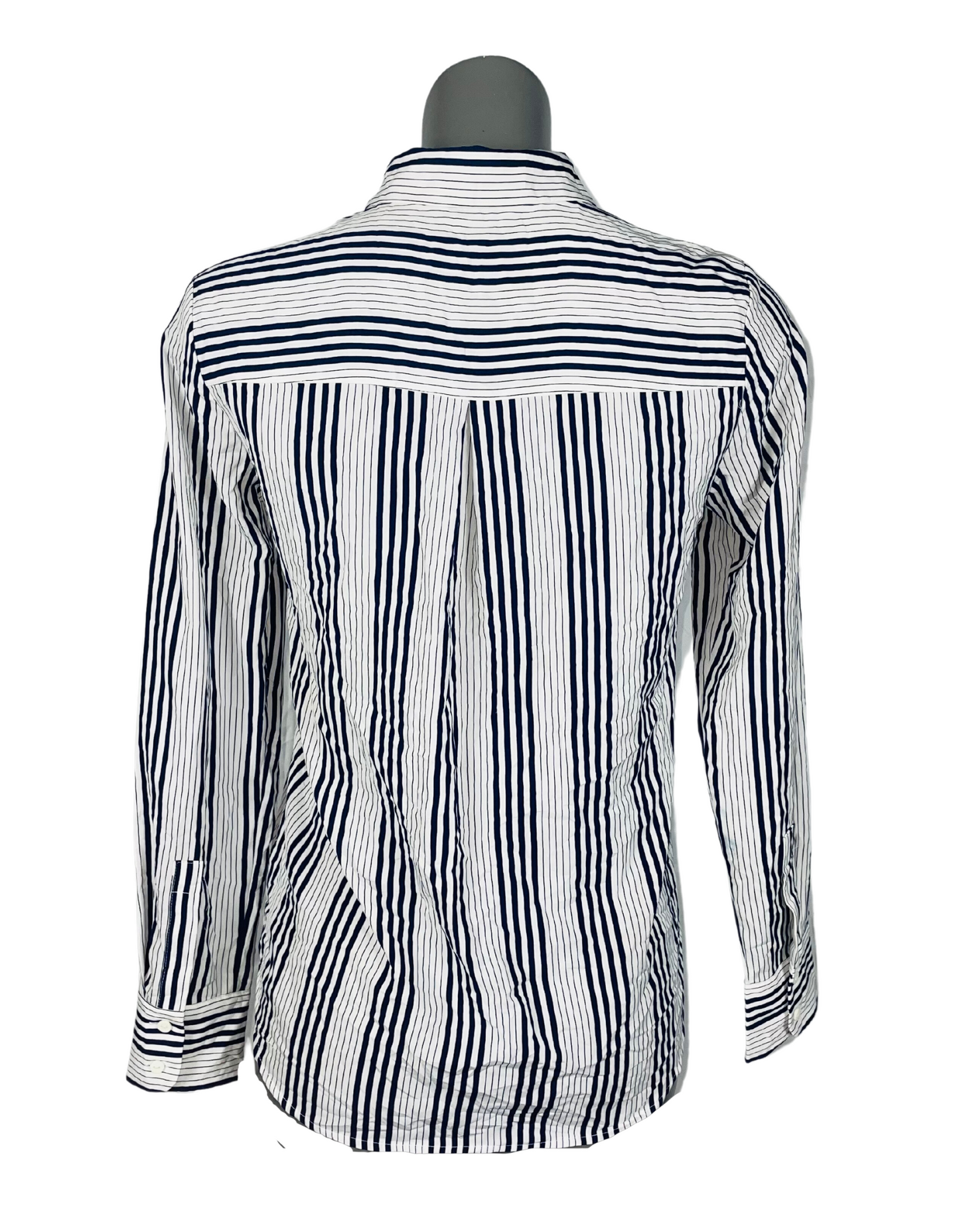 BLUE AND WHITE STRIPE SHIRT SMALL
