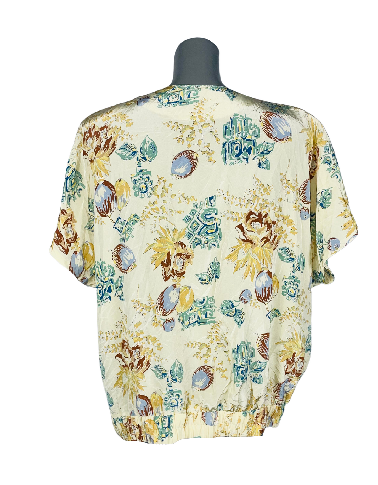 YELLOW FLOWER PATTERN BLOUSE XL