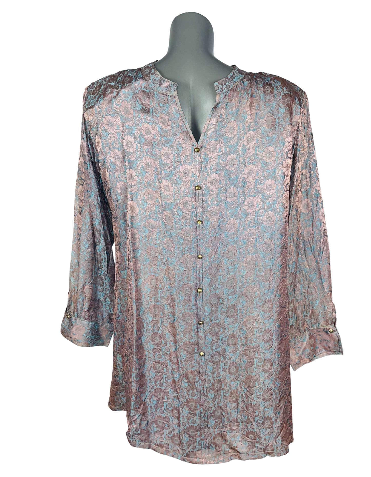 BLUE AND SILVER BLOUSE LARGE