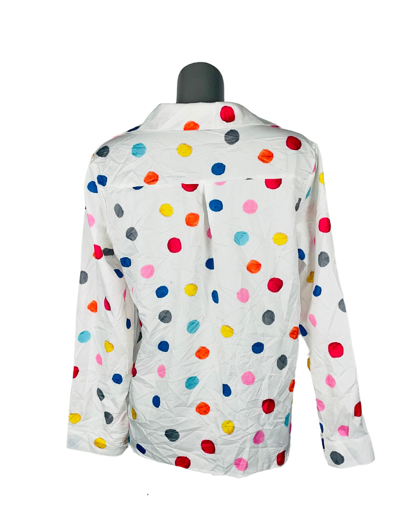 WHITE POLKA DOT BLOUSE XL