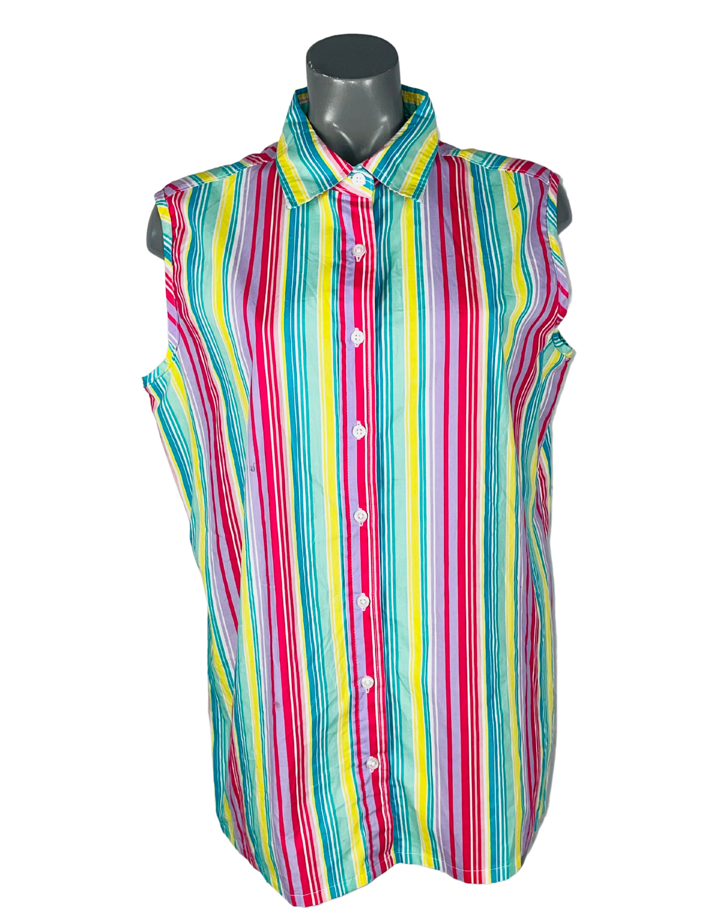 COLOURFUL SLEEVELESS SHIRT XL
