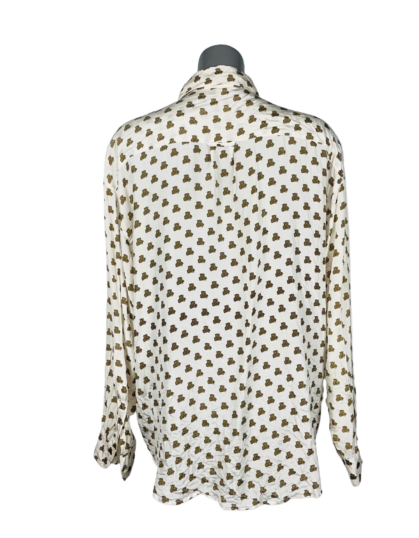 WHITE TEDDY BEAR BLOUSE XL
