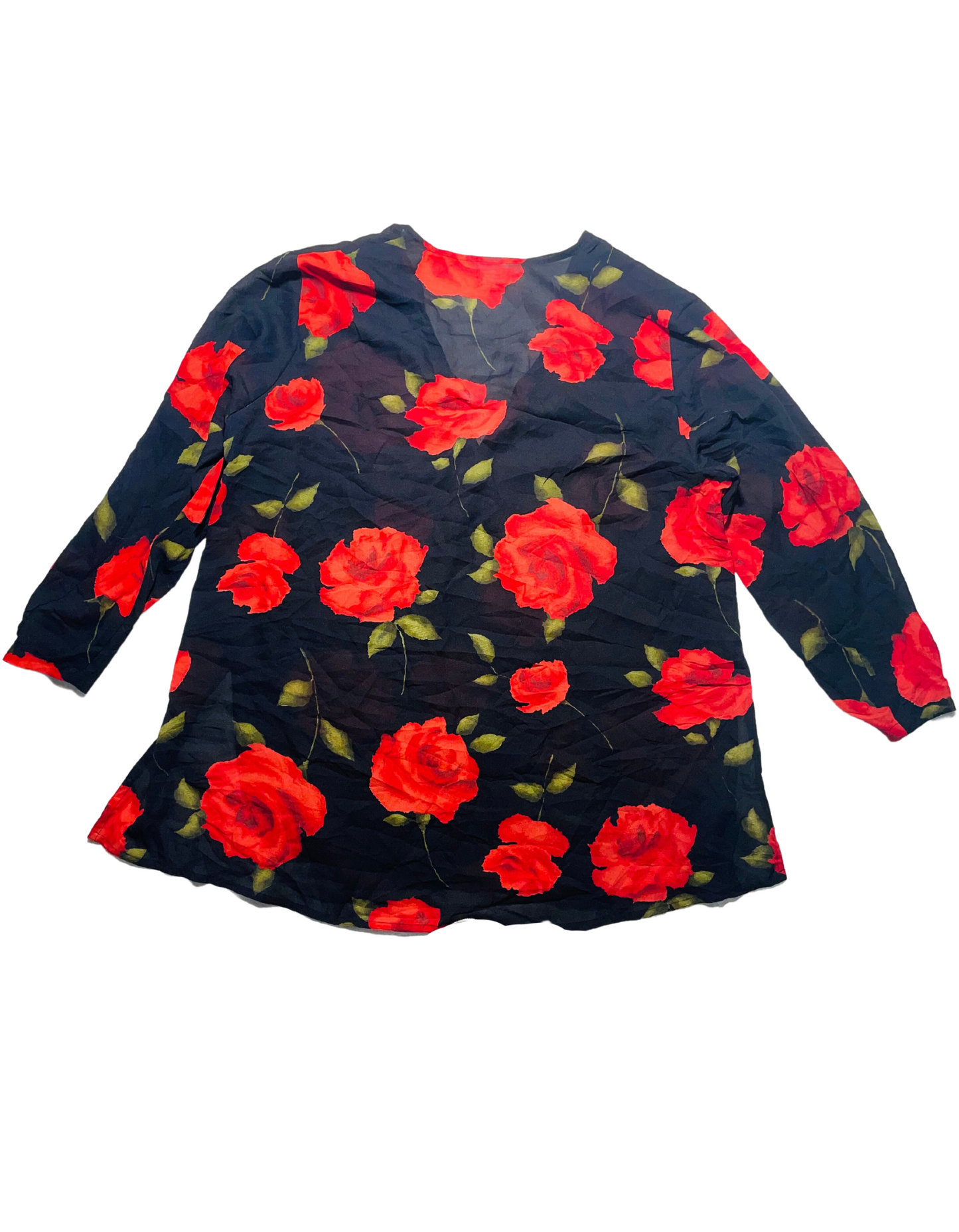 BLACK AND RED BLOUSE CARDIGAN XXL