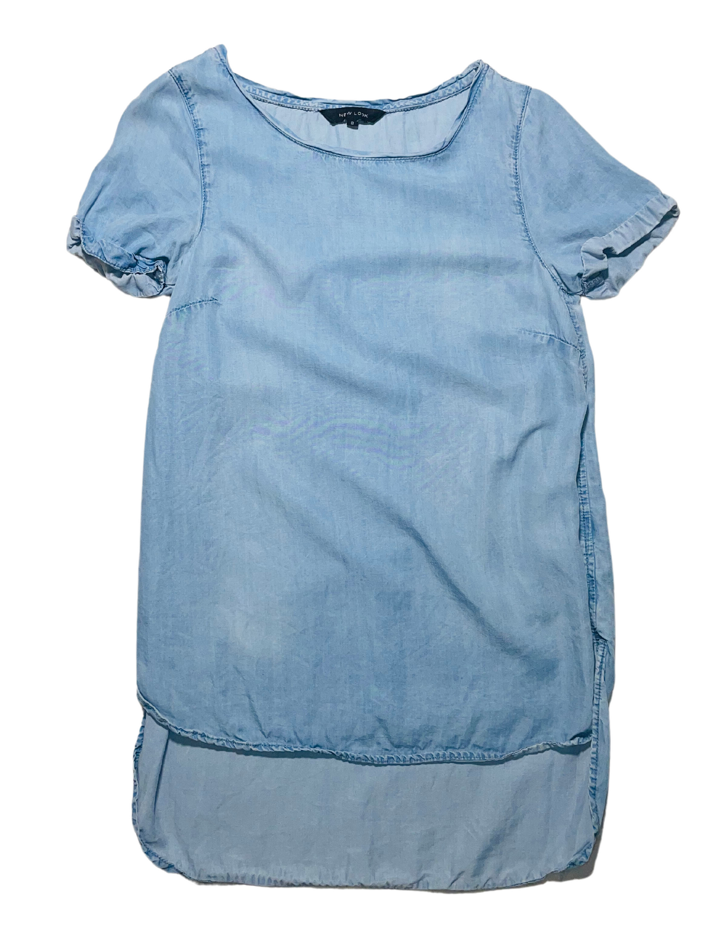 BLUE DENIM STYLE NEW LOOK DRESS SIZE 8