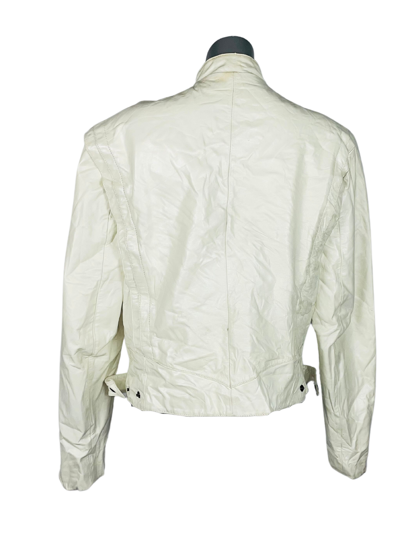 GENUINE LEATHER JACKET WHITE SPECIALE MODE LARGE