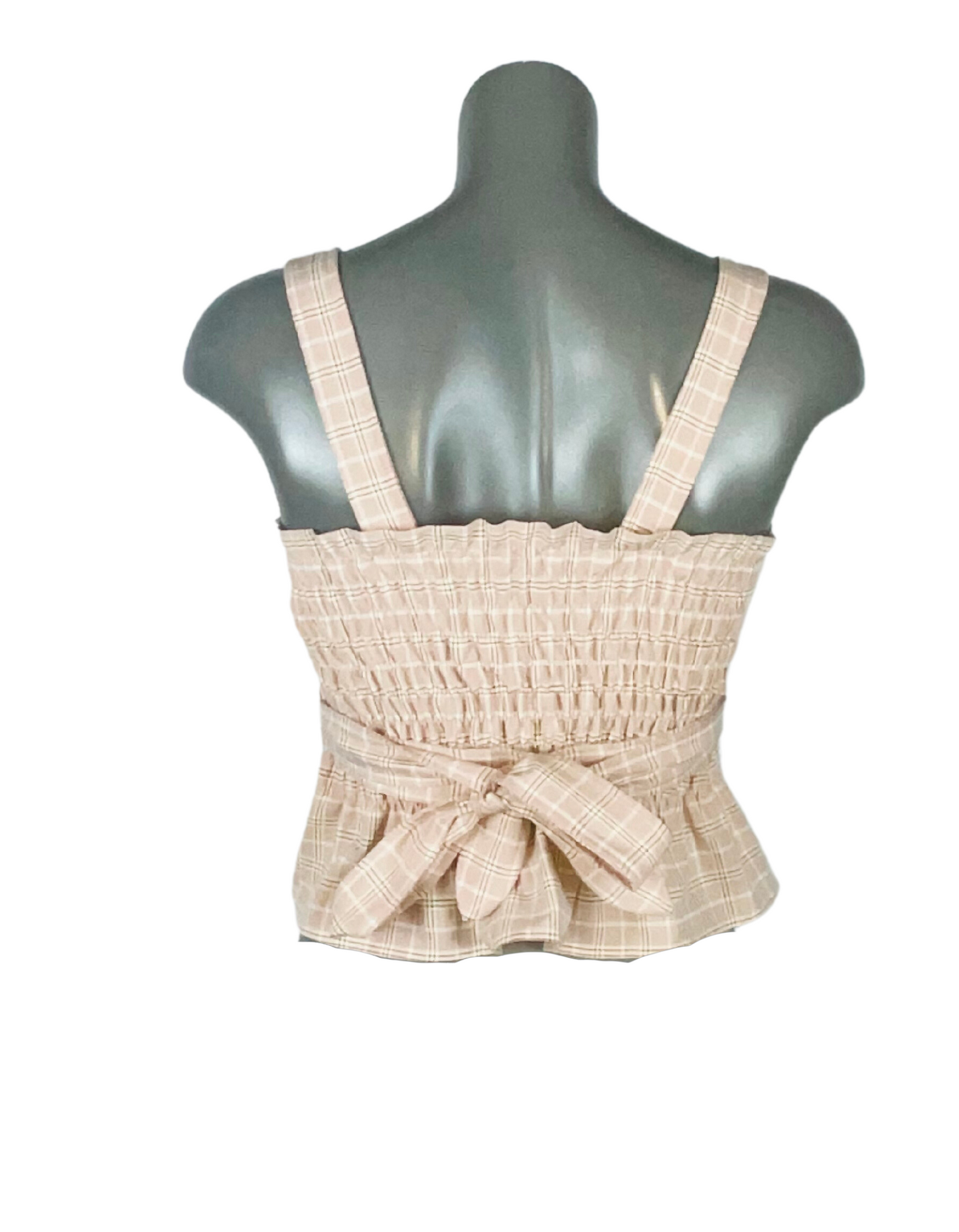 PINK CHECKERED RESERVED YFL CAMI TOP SIZE 8