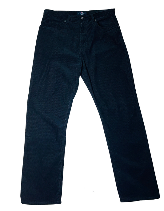 BLACK CORDUROY TROUSERS (W32” L32”)