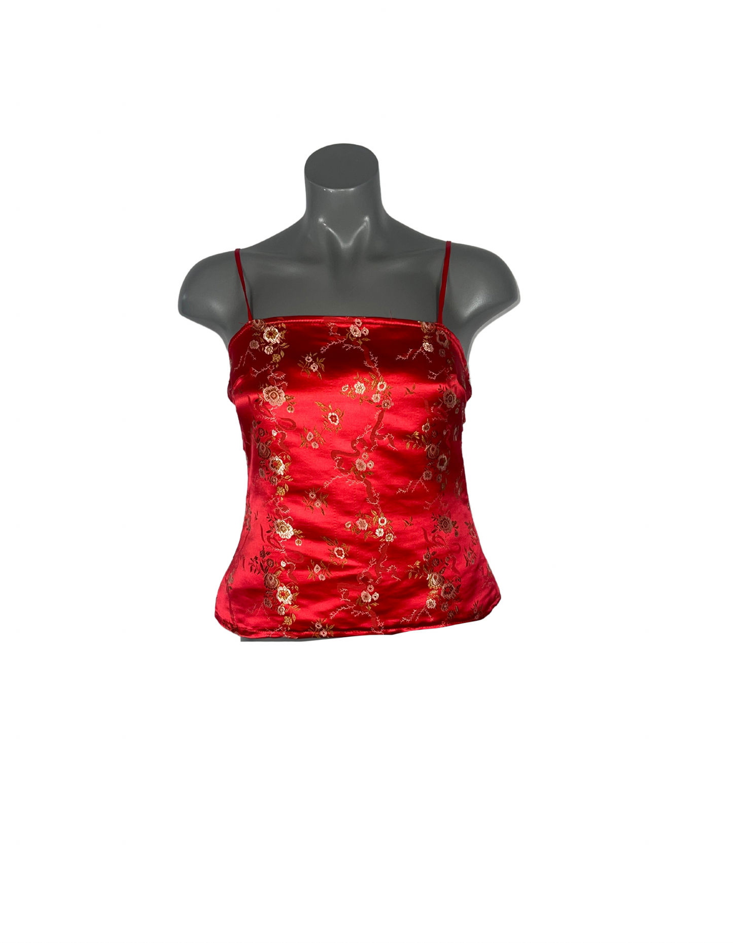 PARISIAN RED PATTERN SILK TOP SIZE UK 10