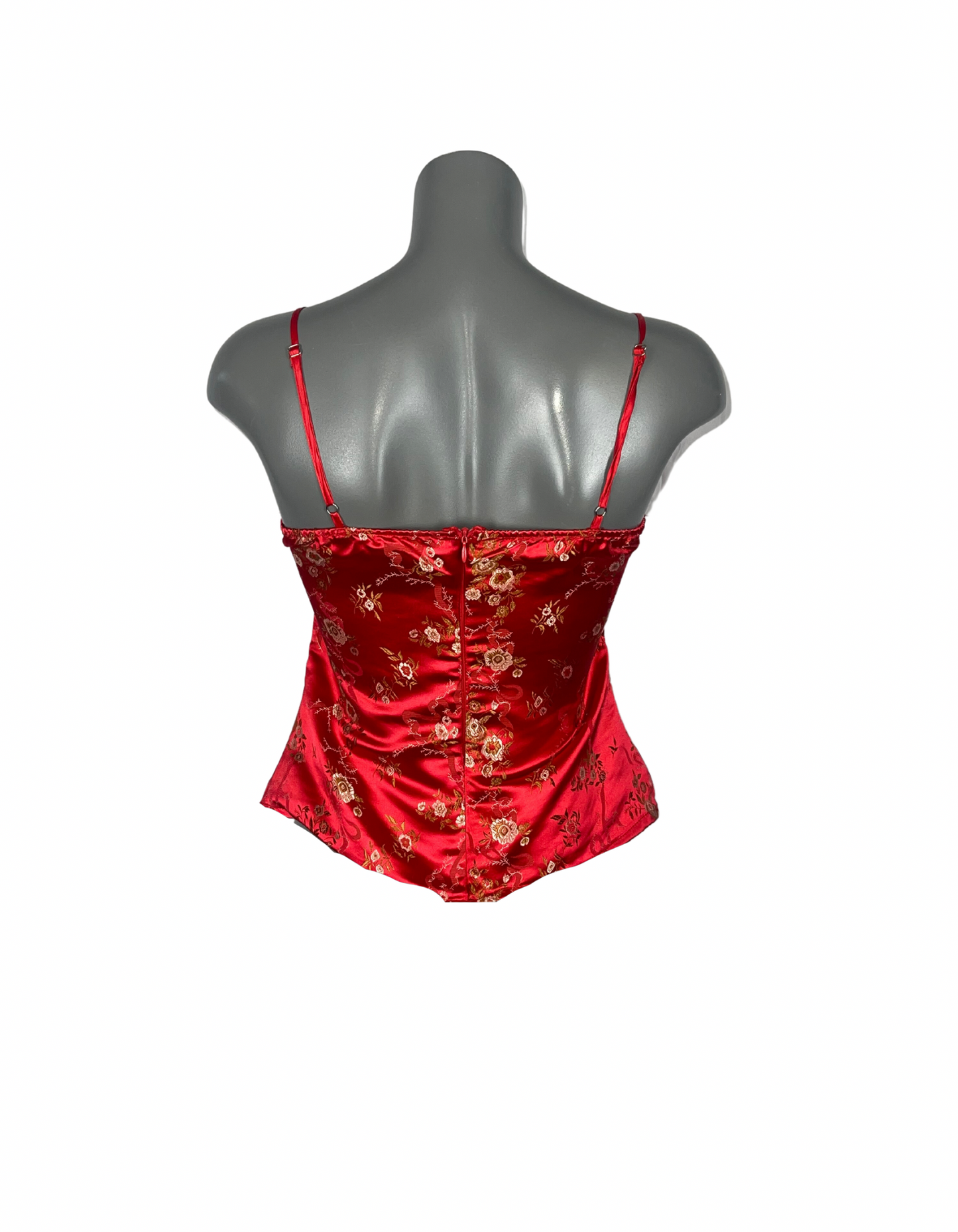 PARISIAN RED PATTERN SILK TOP SIZE UK 10