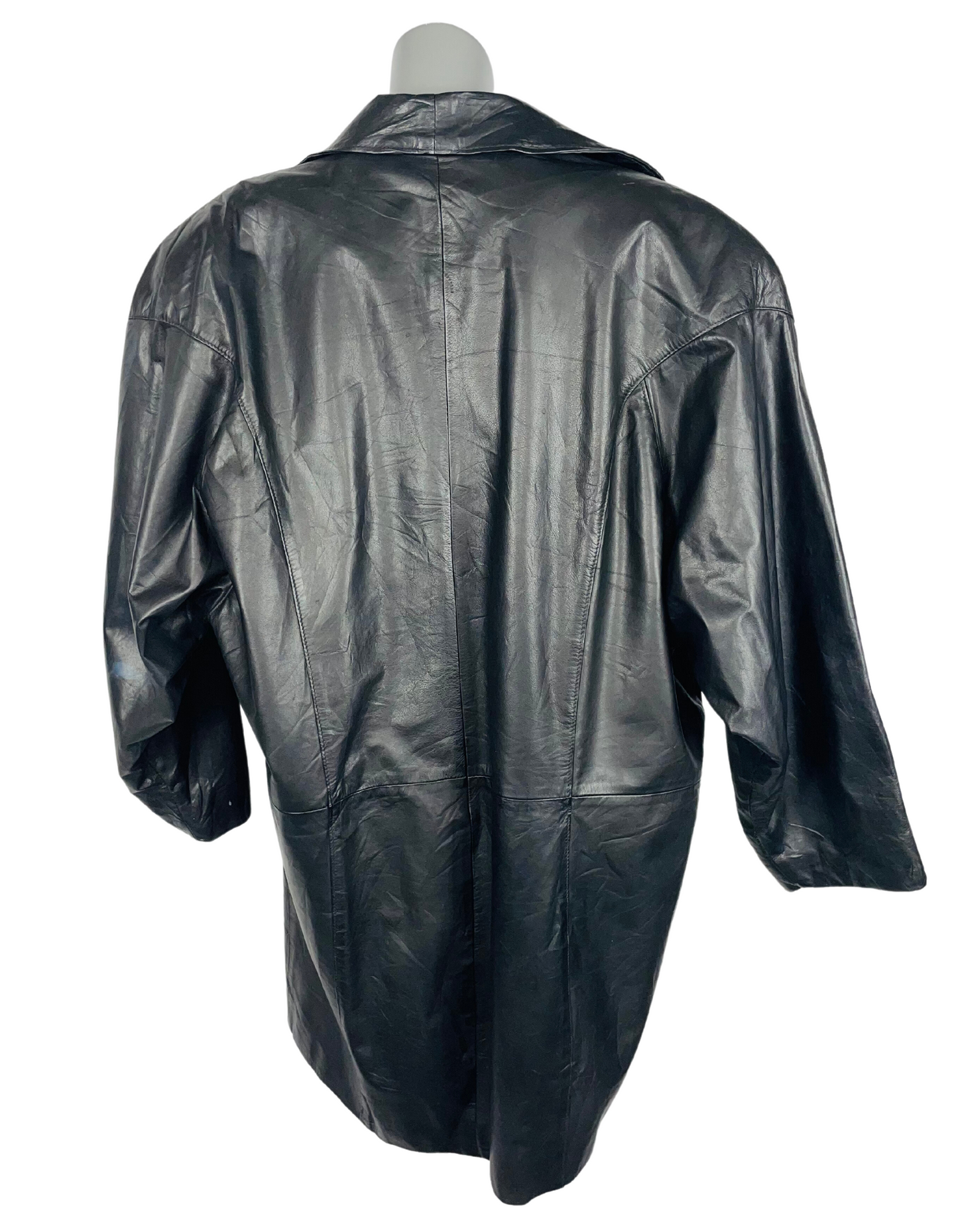 GENUINE LEATHER JACKET BY COMINT BLACK LARGE