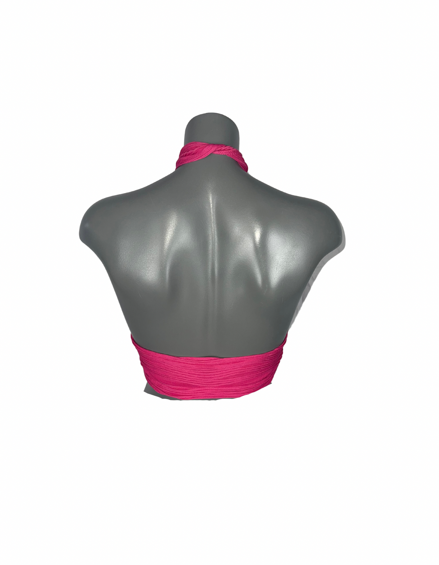 PINK HALTERNECK CROP TOP SIZE S