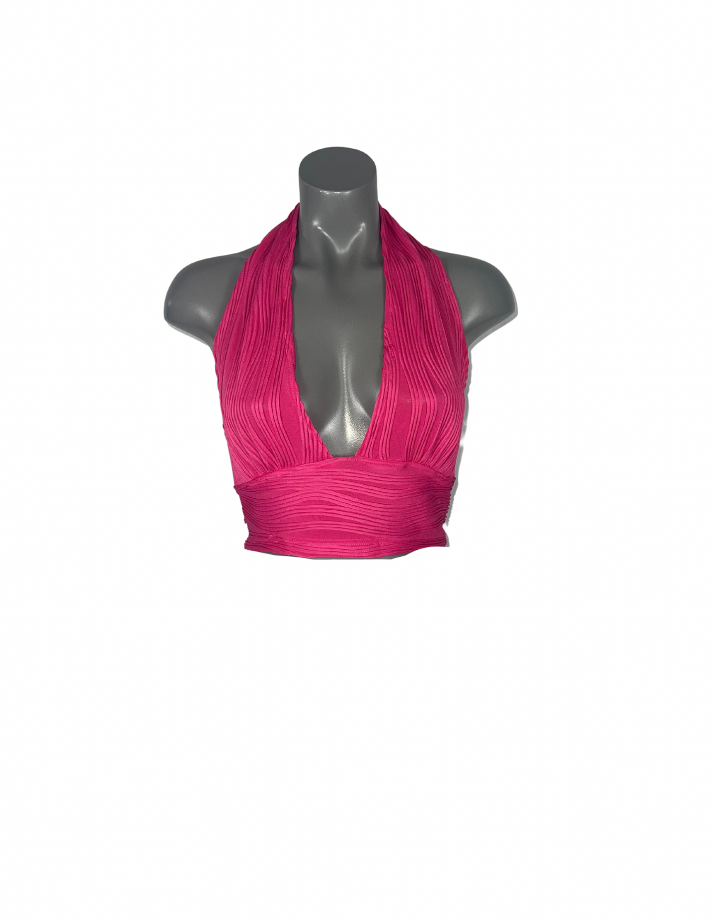 PINK HALTERNECK CROP TOP SIZE S