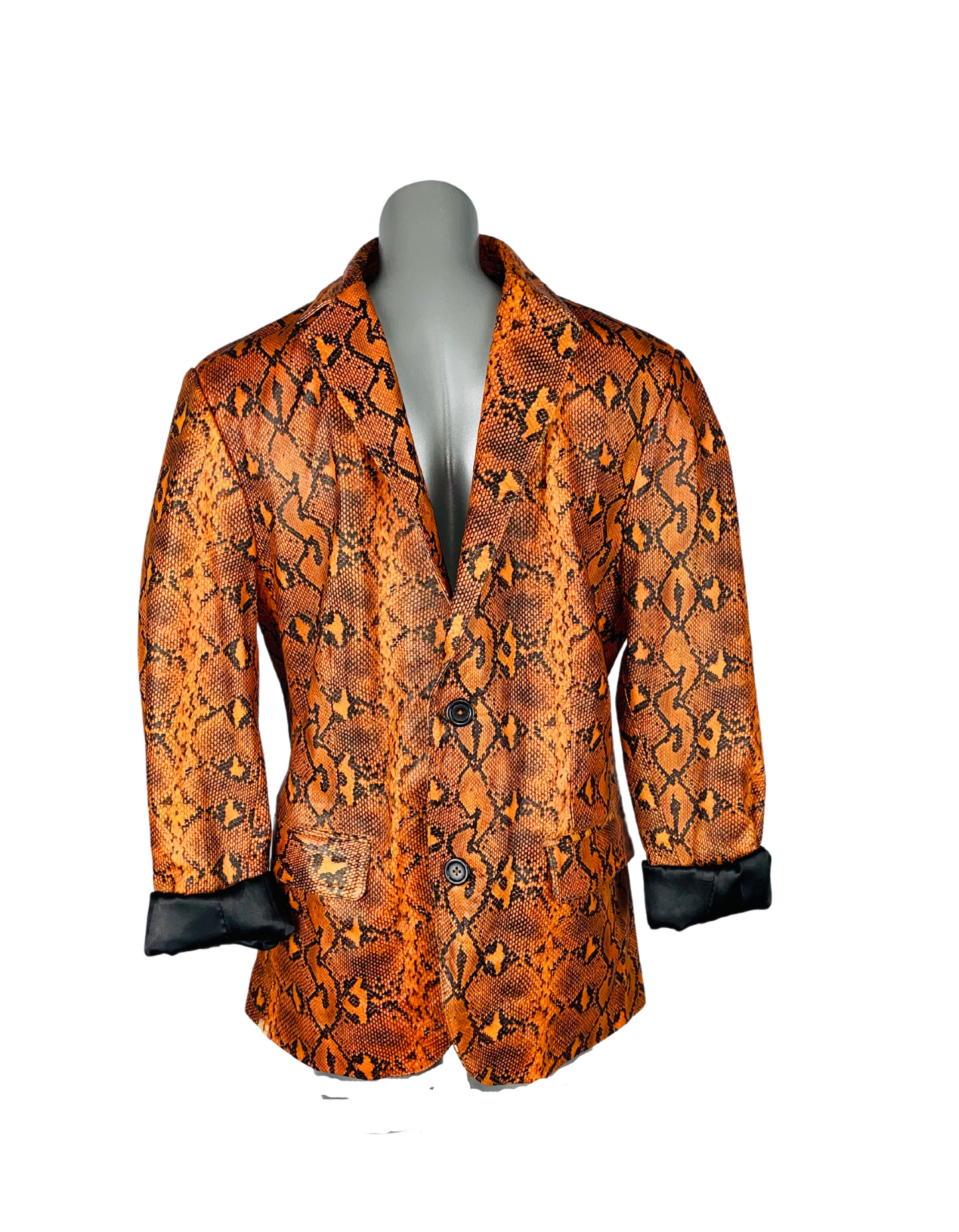BAALLO SNAKE PRINT LEATHER JACKET SMALL