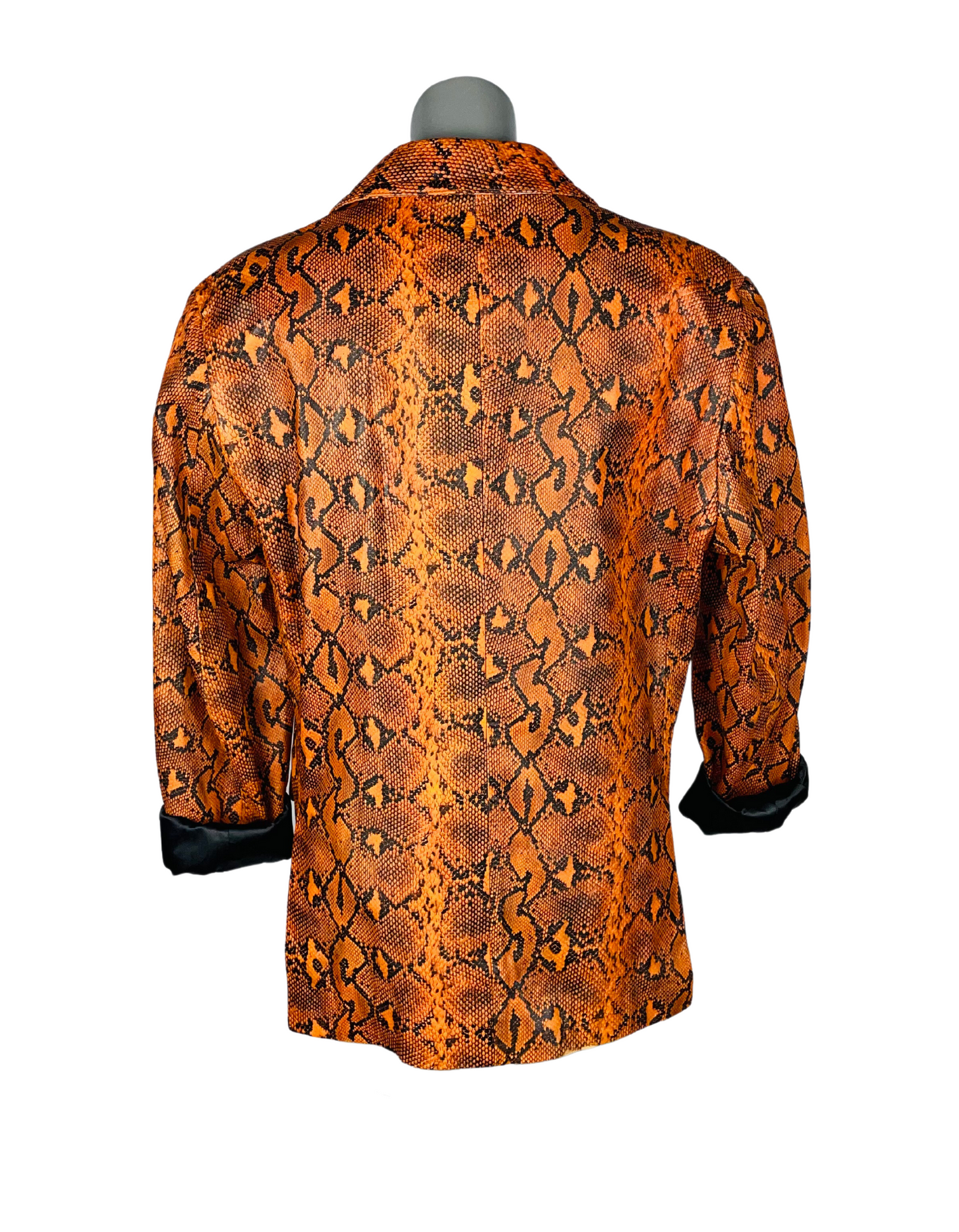 BAALLO SNAKE PRINT LEATHER JACKET SMALL