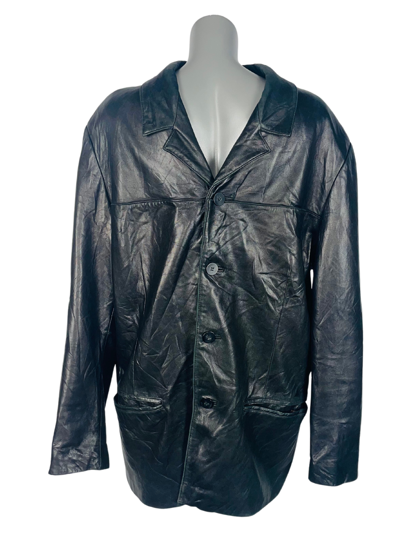 GENUINE LEATHER JACKET BLACK LIMITED LARGE