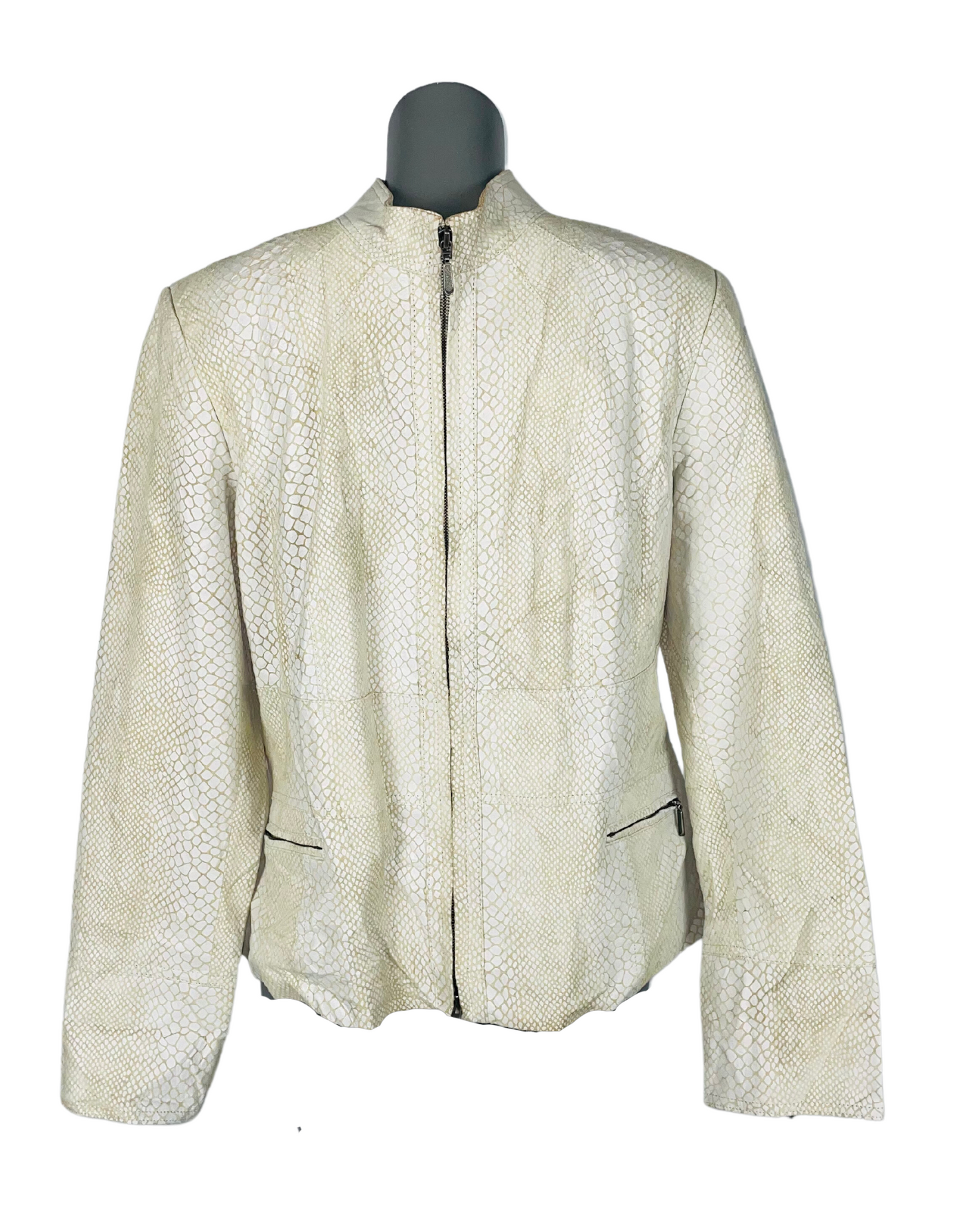 GENUINE LEATHER JACKET ALFANI PETITE LARGE