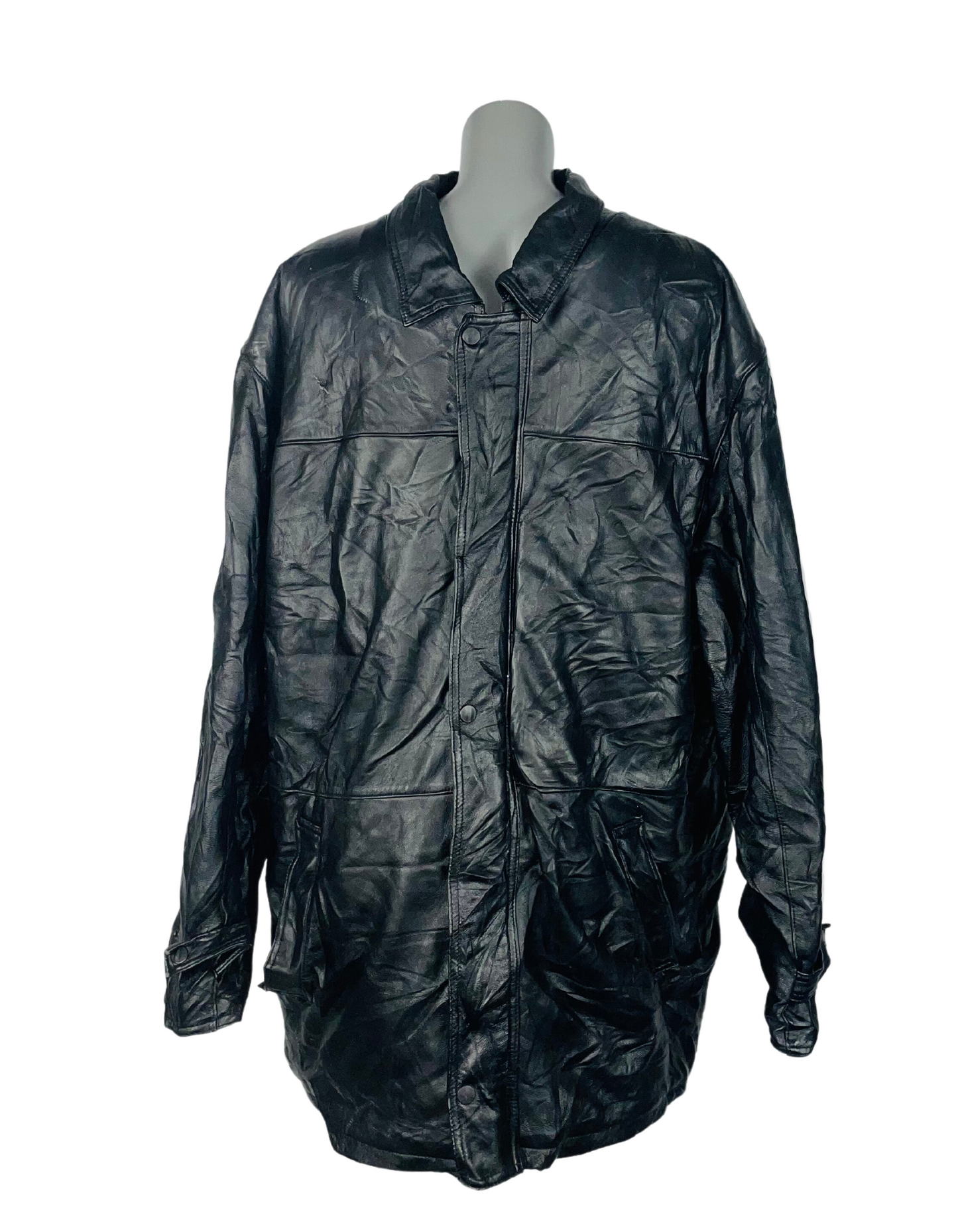GENUINE LEATHER JACKET BLACK XL