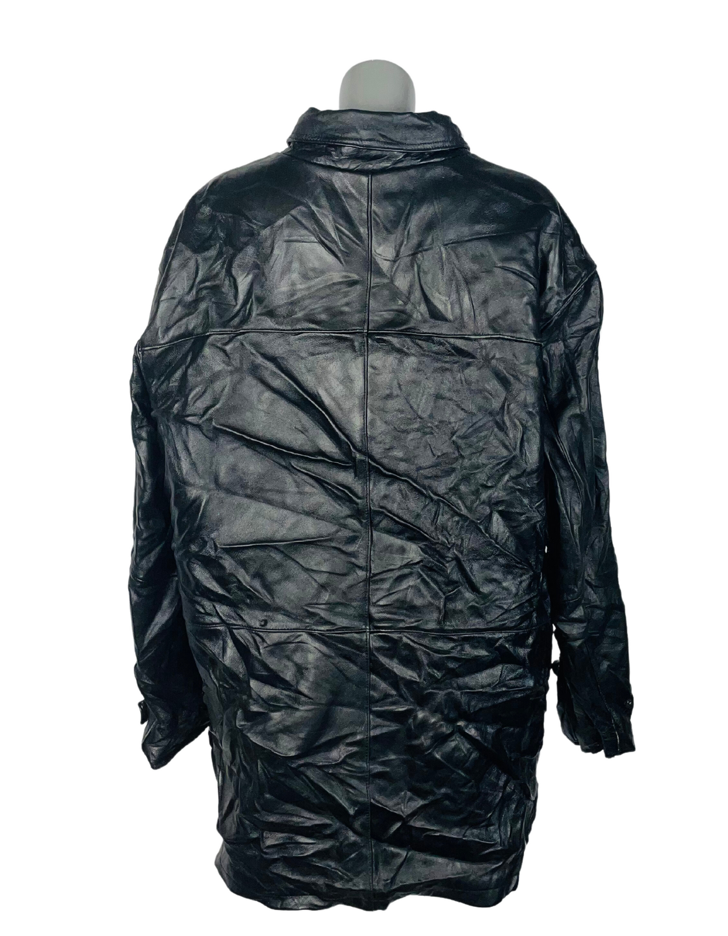 GENUINE LEATHER JACKET BLACK XL