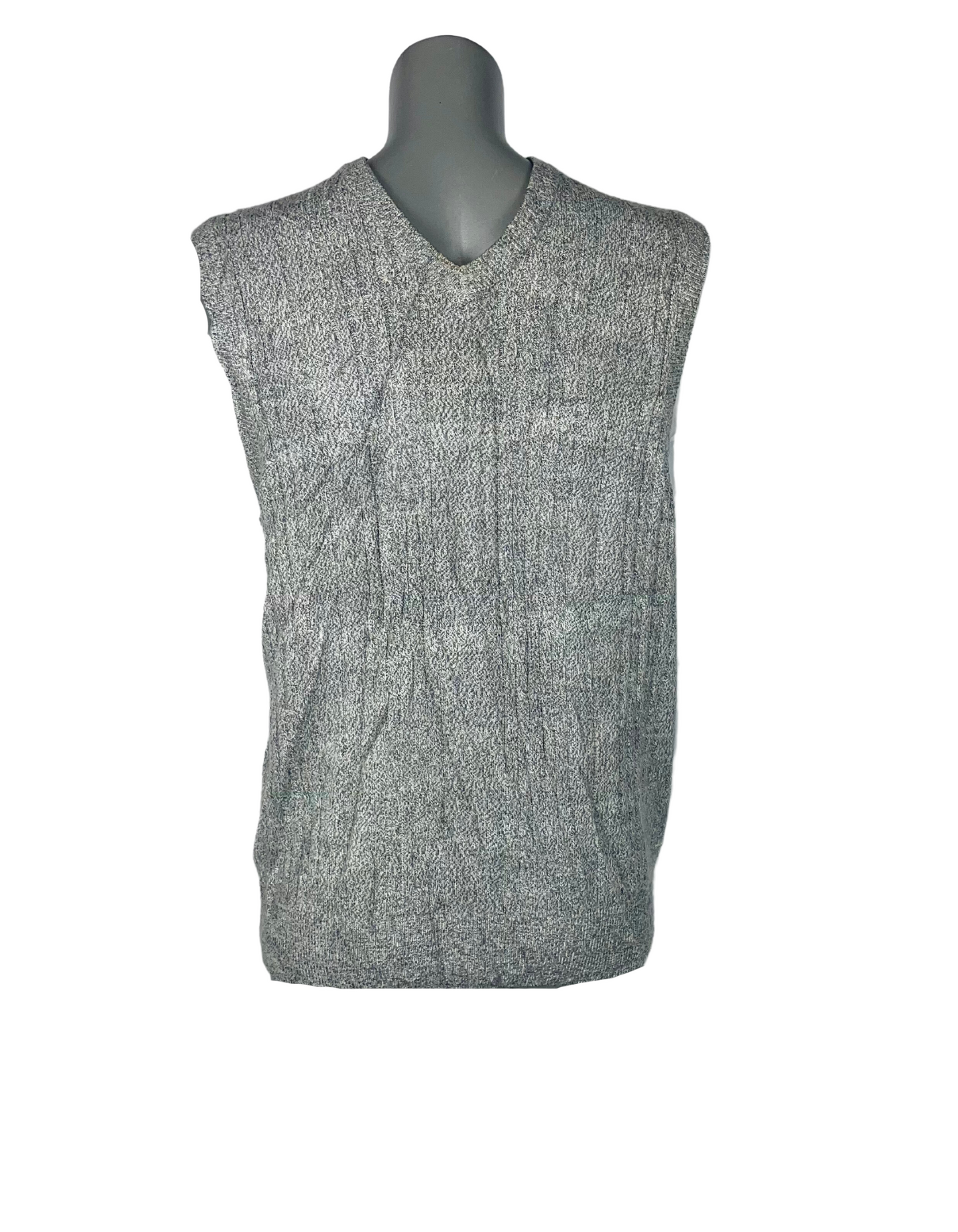 GREY SLEEVELESS SWEATER LARGE