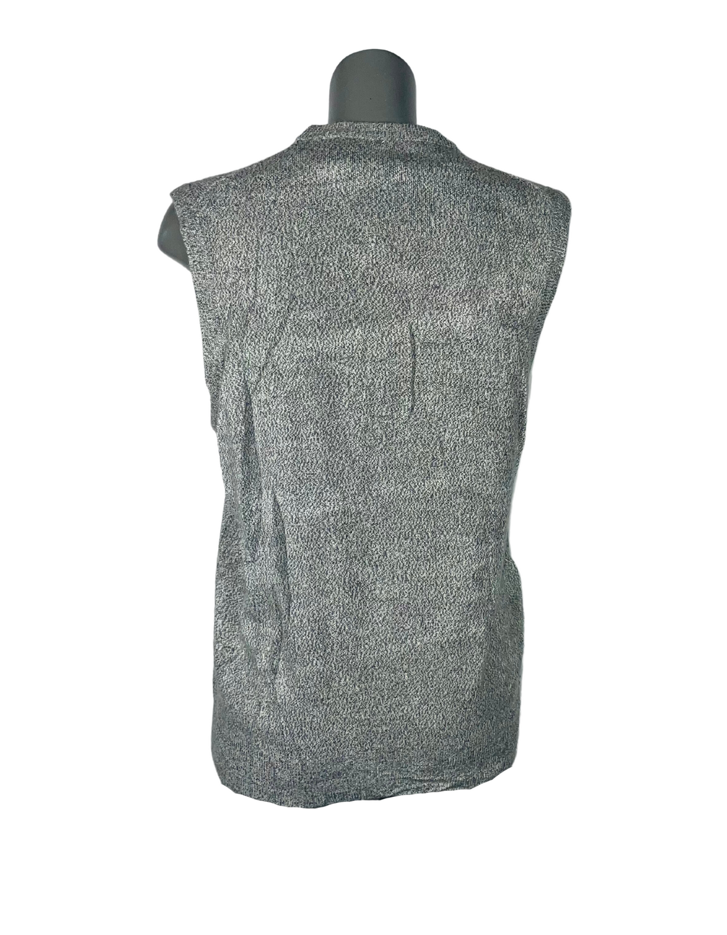 GREY SLEEVELESS SWEATER LARGE