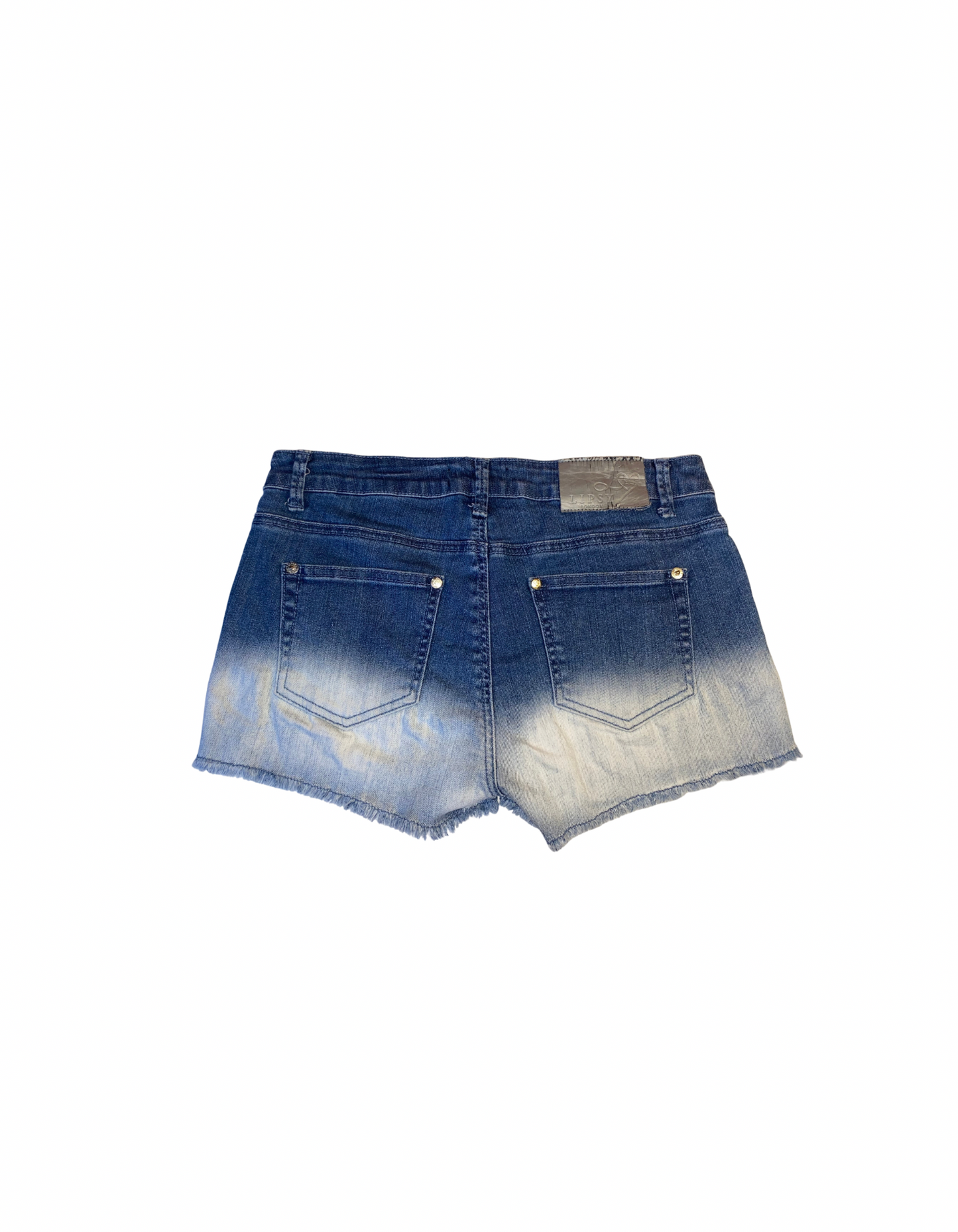BLUE AND WHITE SEQUIN PATTERN LIPSY LONDON DENIM SHORTS SIZE 10