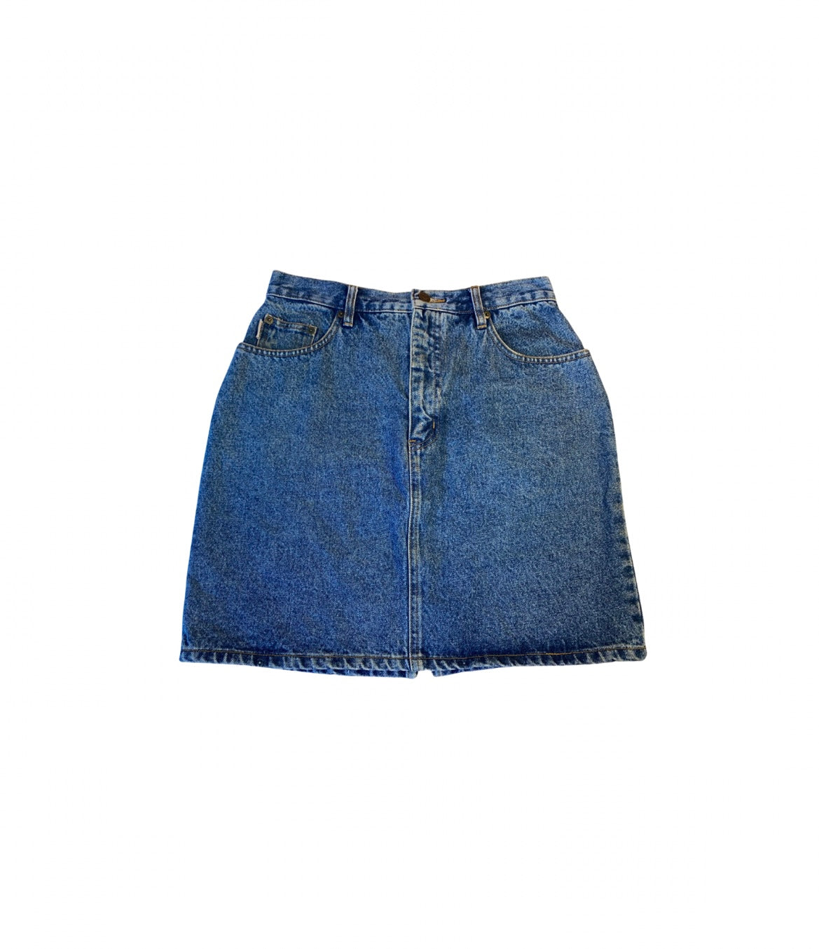 BLUE SPLINTER DENIM SKIRT SIZE 14