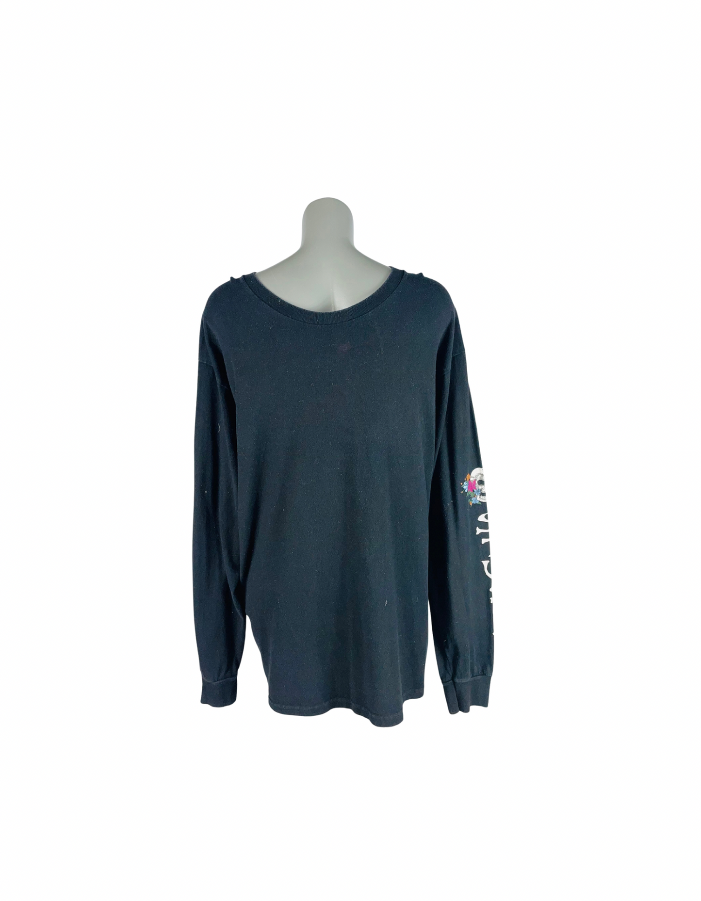 BLACK STUSSY LONG SLEEVE T-SHIRT LARGE