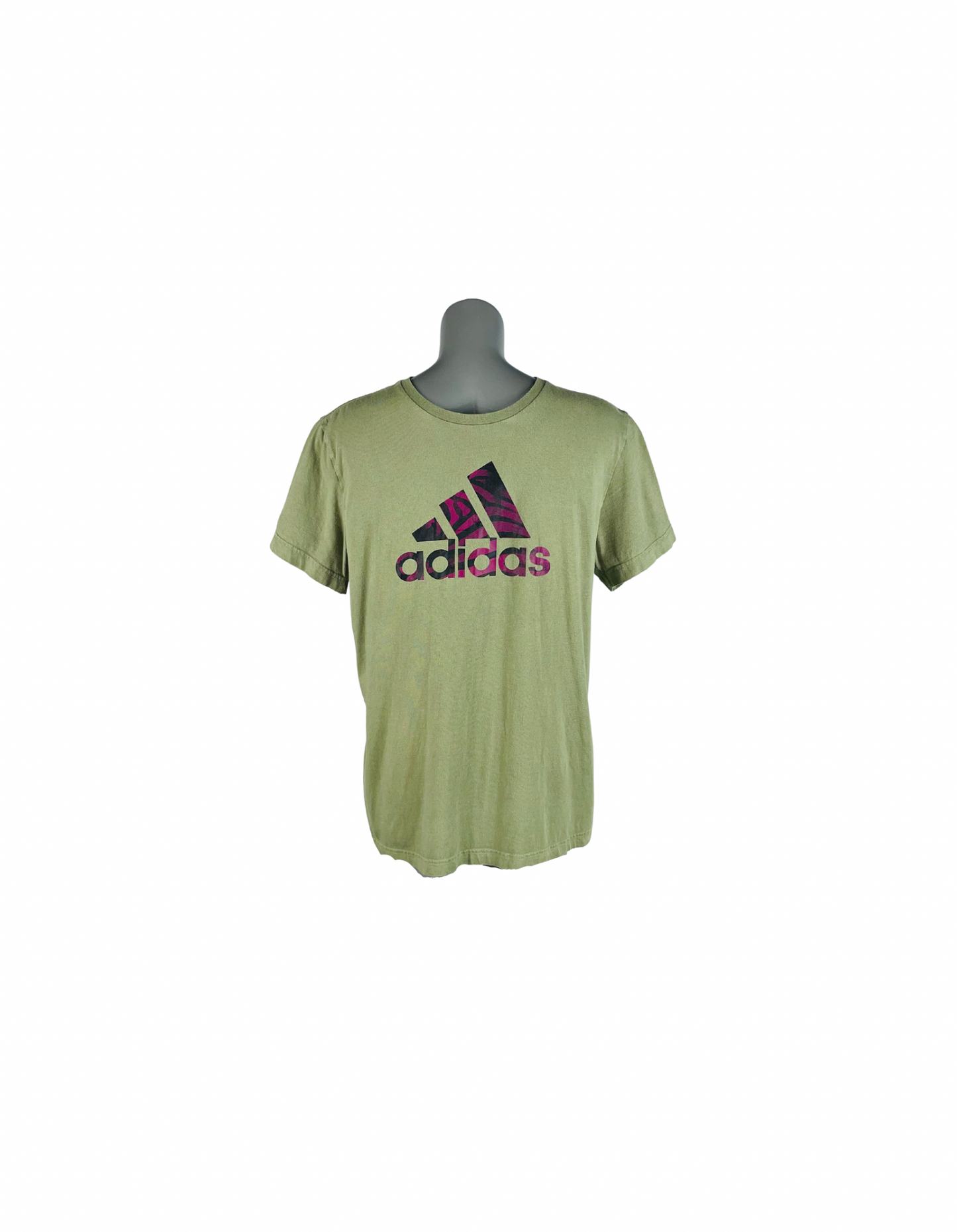 GREEN AND PURPLE ADIDAS T-SHIRT MEDIUM